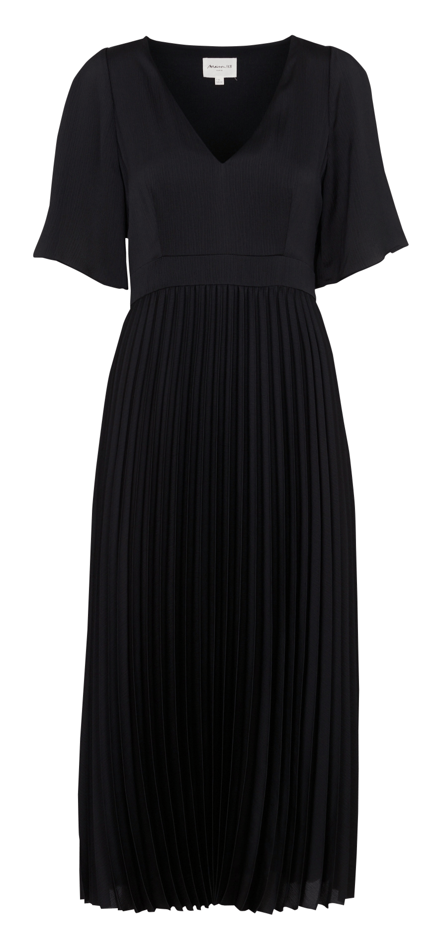 Long pleated V-neck dress MAISON 123
