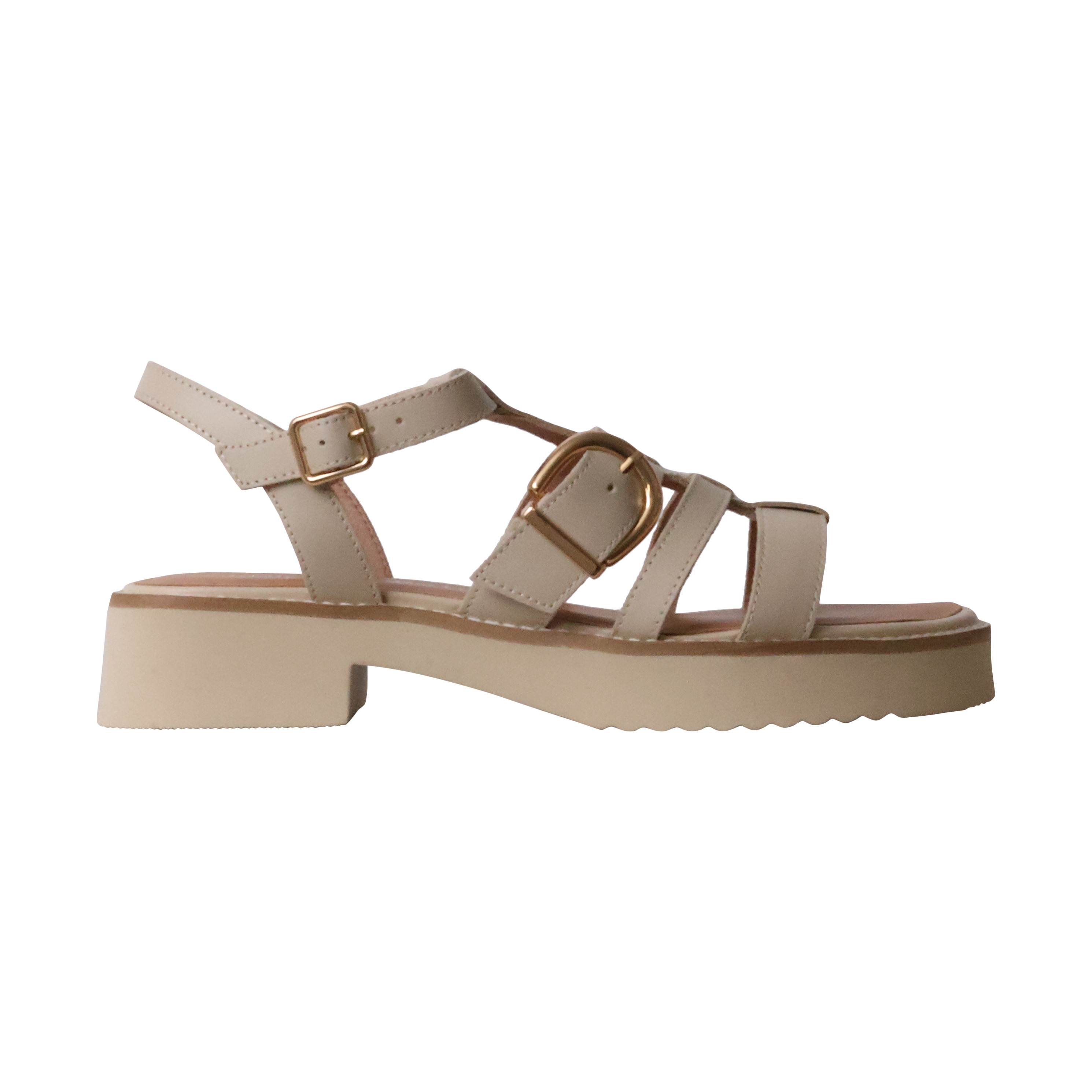 Claudia leather sandals EMILIE KARSTON Beige