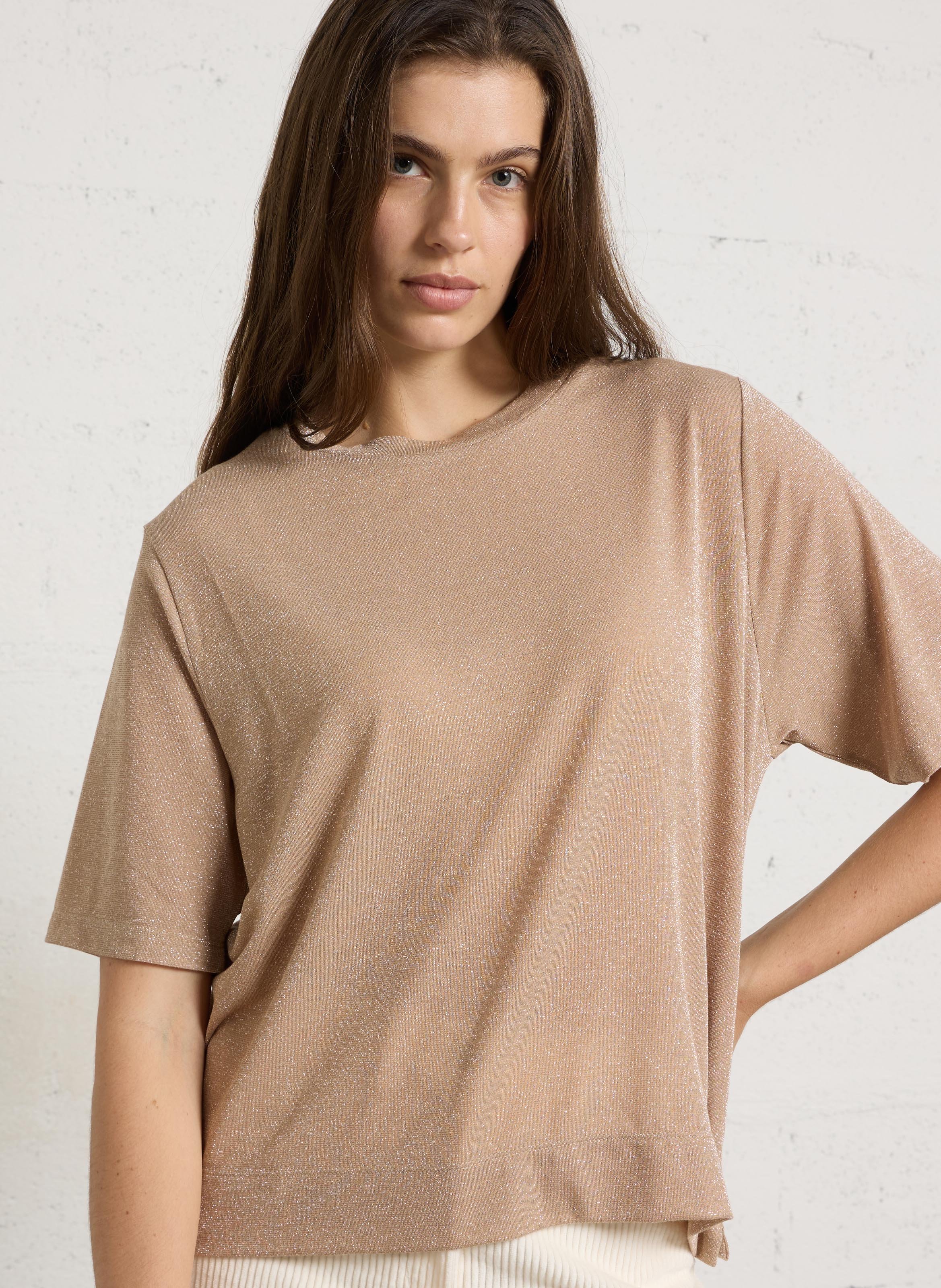 Tee-shirt fluide droit pailleté MOMONI
