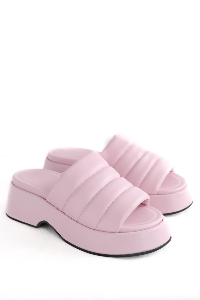 Faux leather sandals GANNI - Seconde Main Pink