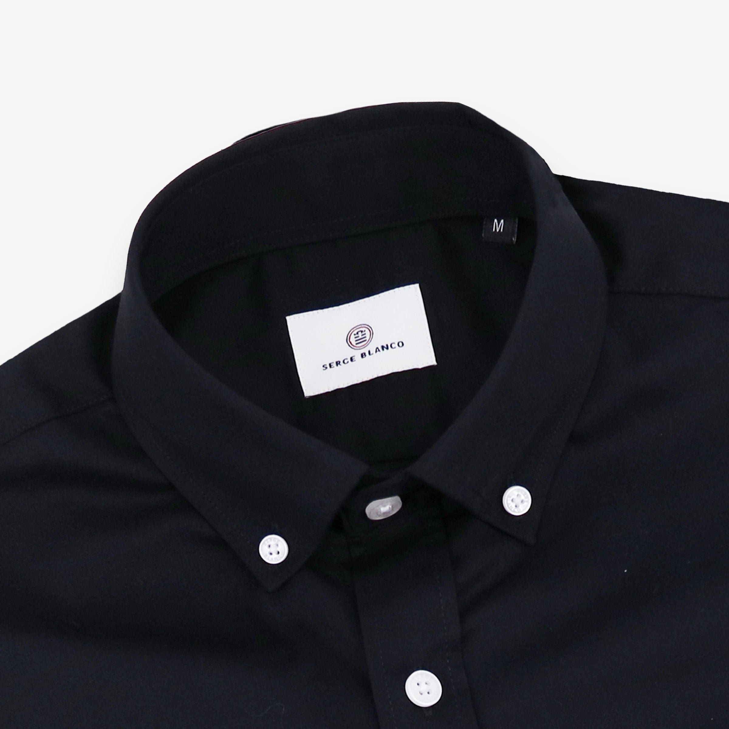 Black long-sleeve cotton shirt SERGE BLANCO Grey