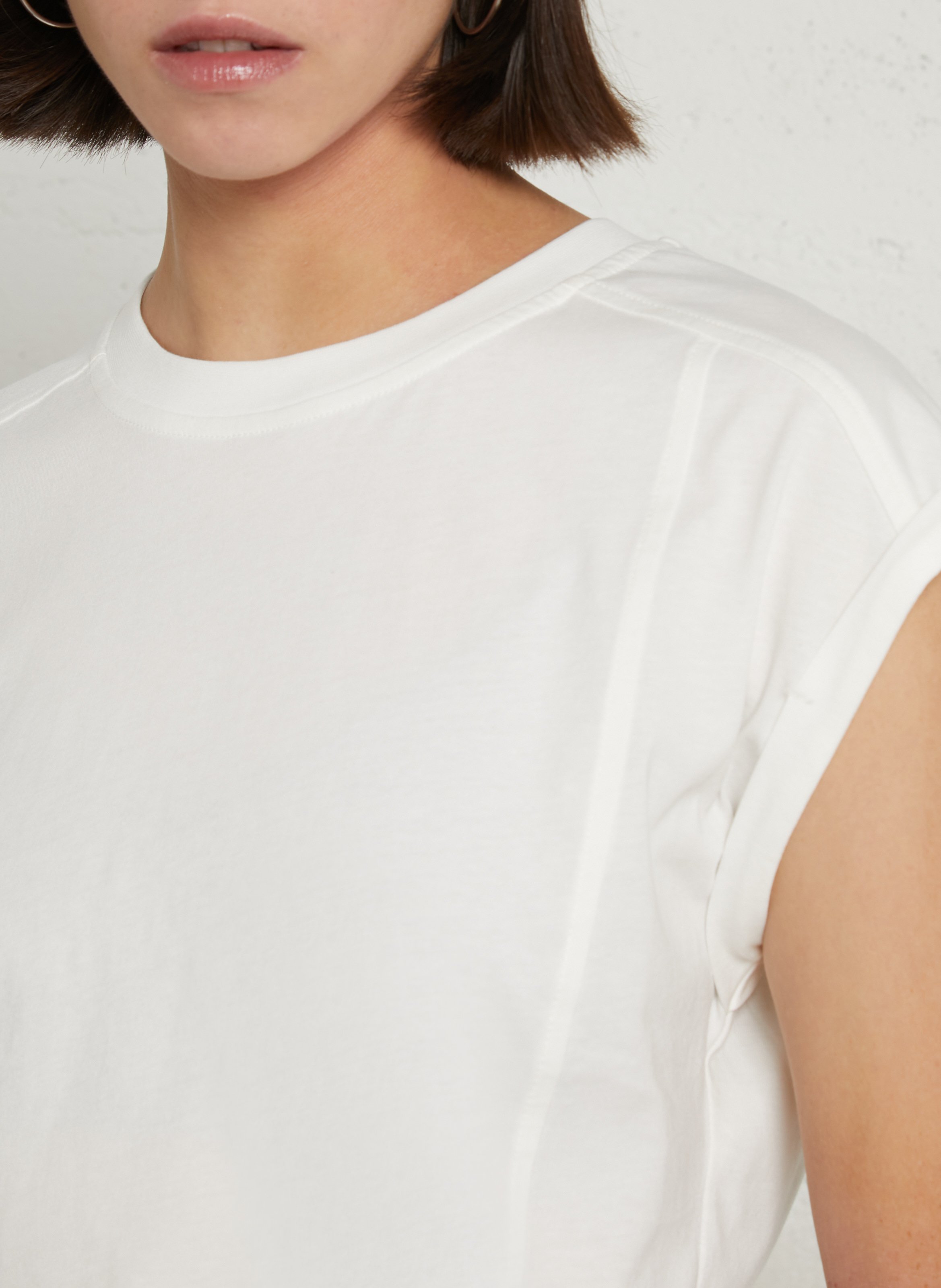 Baumwoll-T-Shirt mit Rundhalsausschnitt  MAISON 123 Weiss
