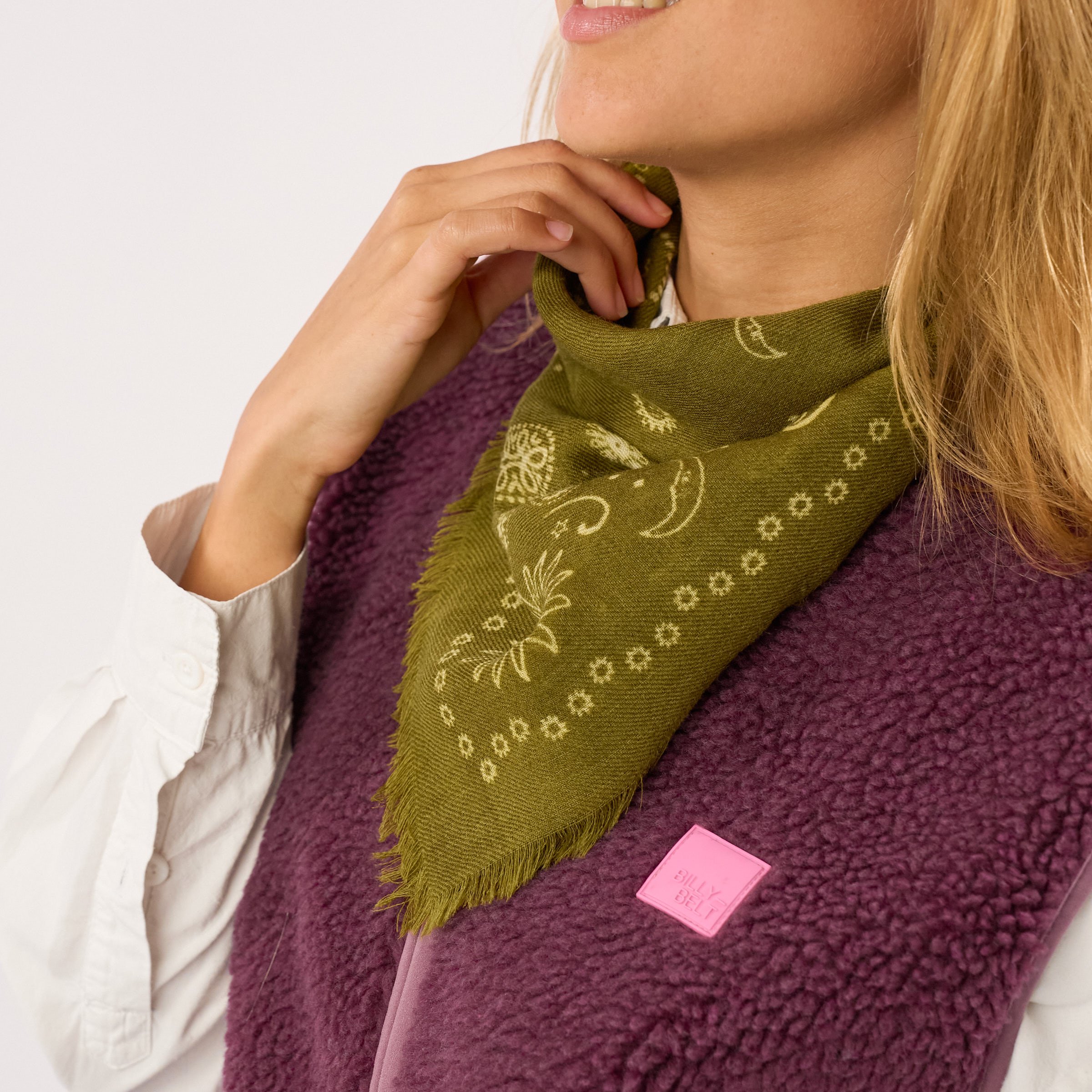 Small wool scarf alice | Khaki BILLYBELT Women
