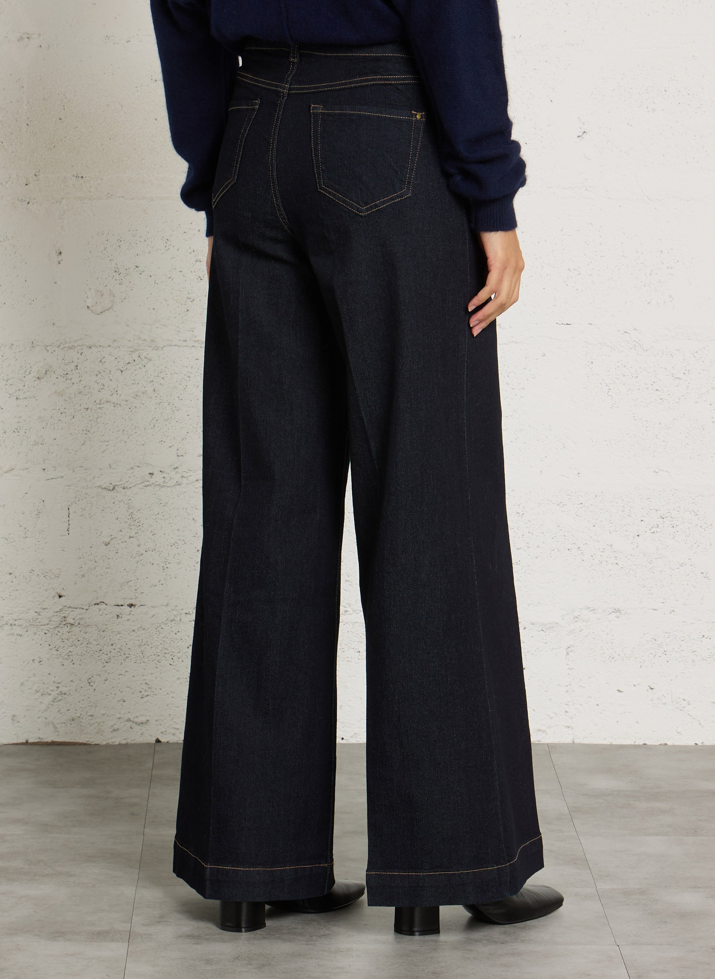 <p>Loose jeans, wide leg, length 34</p> MAISON 123 Blue