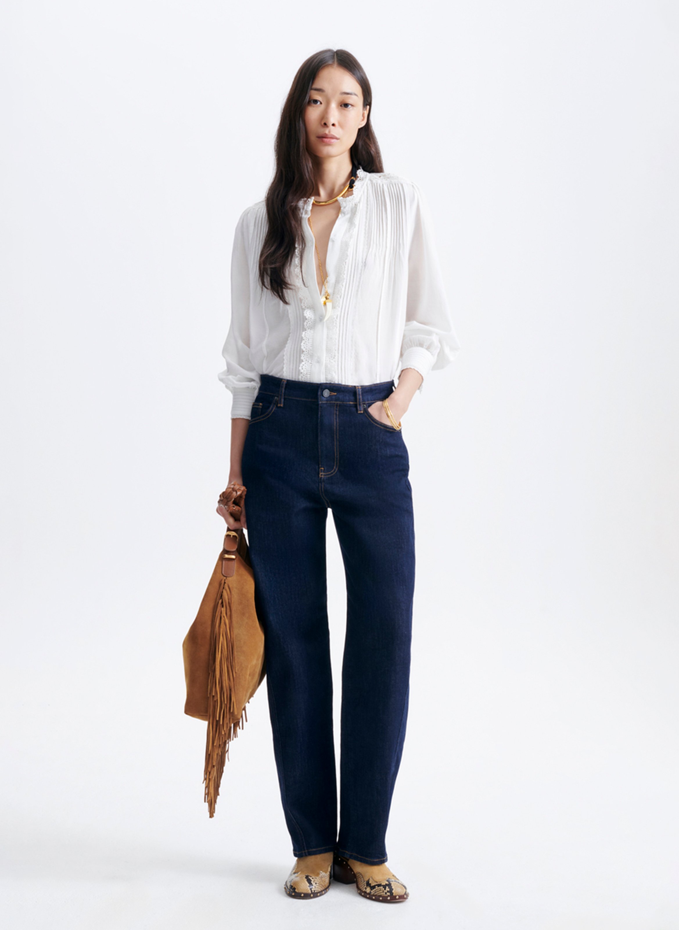 High-rise straight jeans VANESSA BRUNO Blue