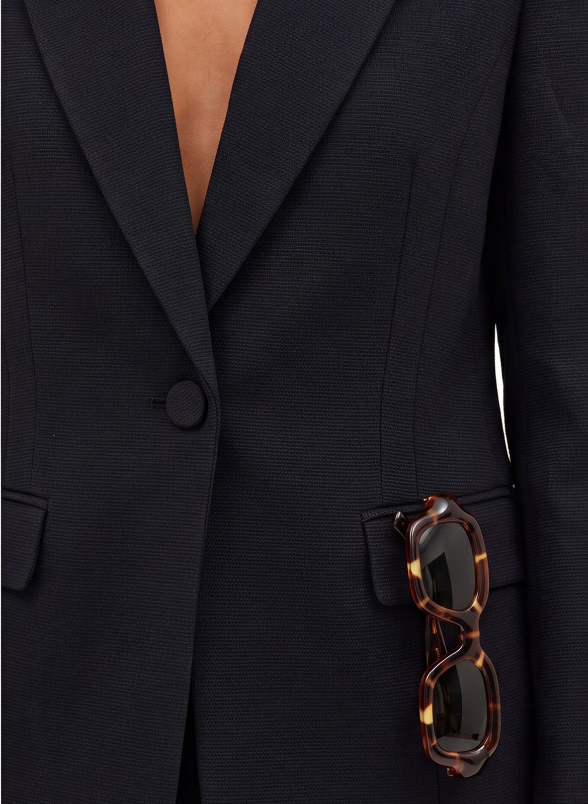 Fitted jacket with tailored collar KOOKAI Black
