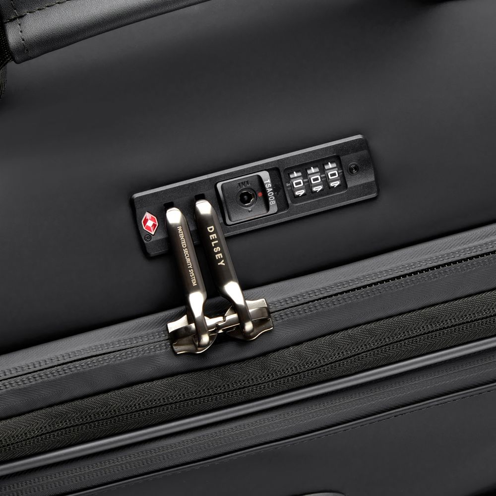 Soft-sided checked suitcase - size L DELSEY PARIS Black