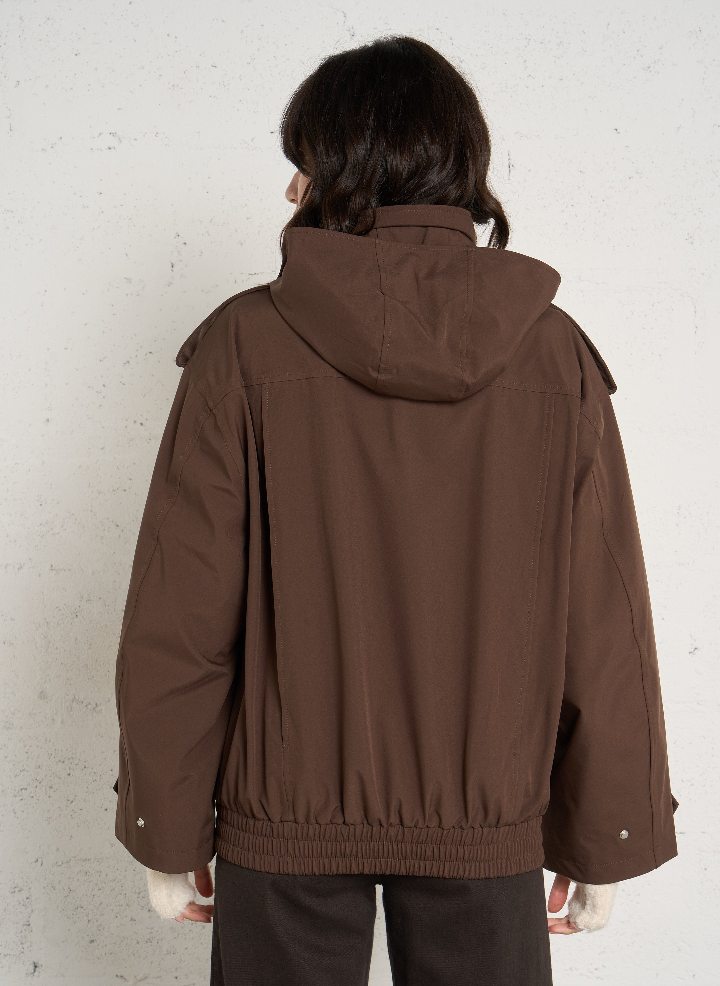 Relaxed-fit jacket with detachable hood FLOTTE Brown