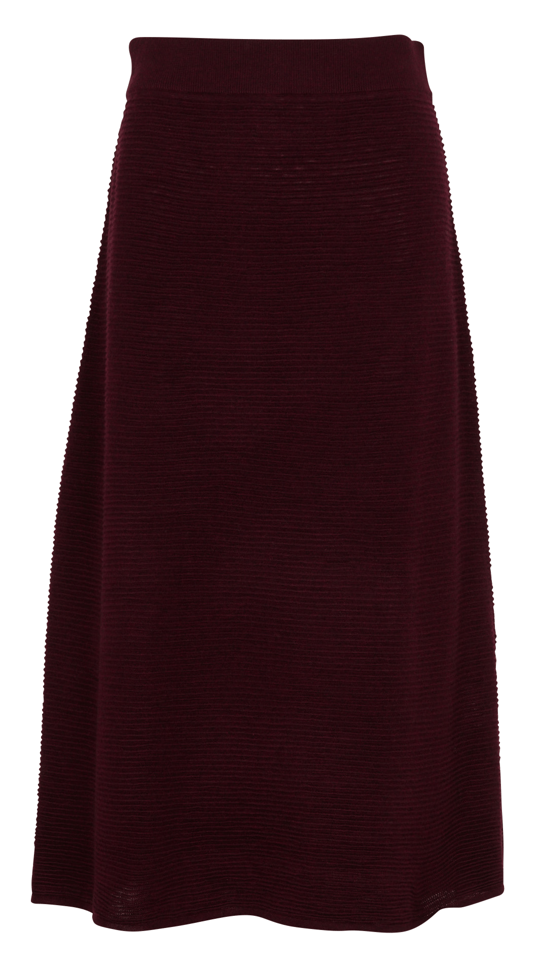 Geribde uitlopende midirok MAISON 123 Rood