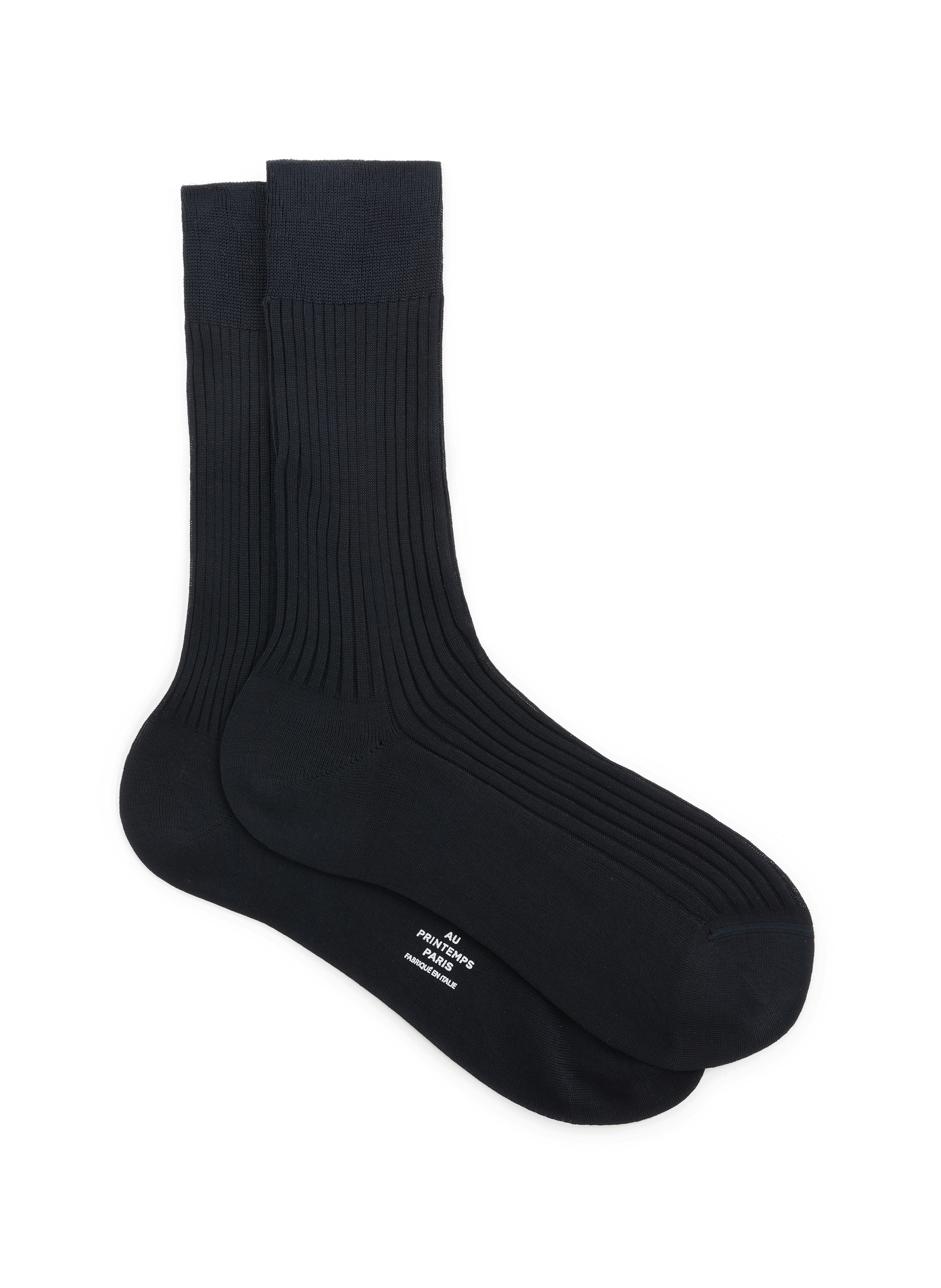 Roma-Ch cotton socks in plain ecru AU PRINTEMPS PARIS Blue