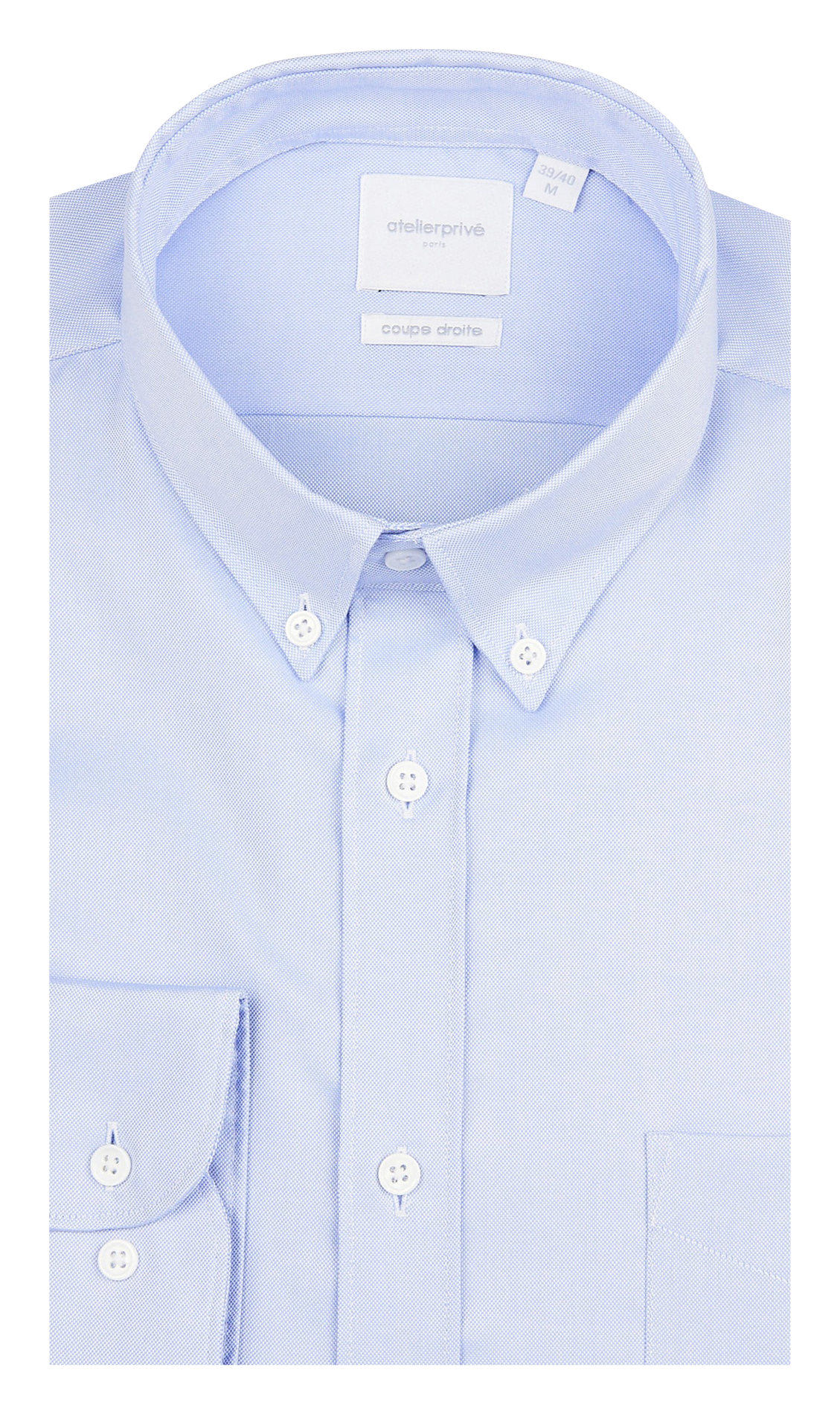 Straight-cut plain Oxford cotton shirt ATELIER PRIVE Blue