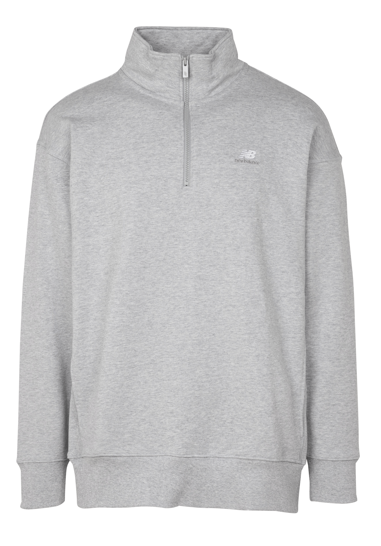 Sweatshirt Aus Baumwoll-mix Mit Stehkragen Grey New Balance 