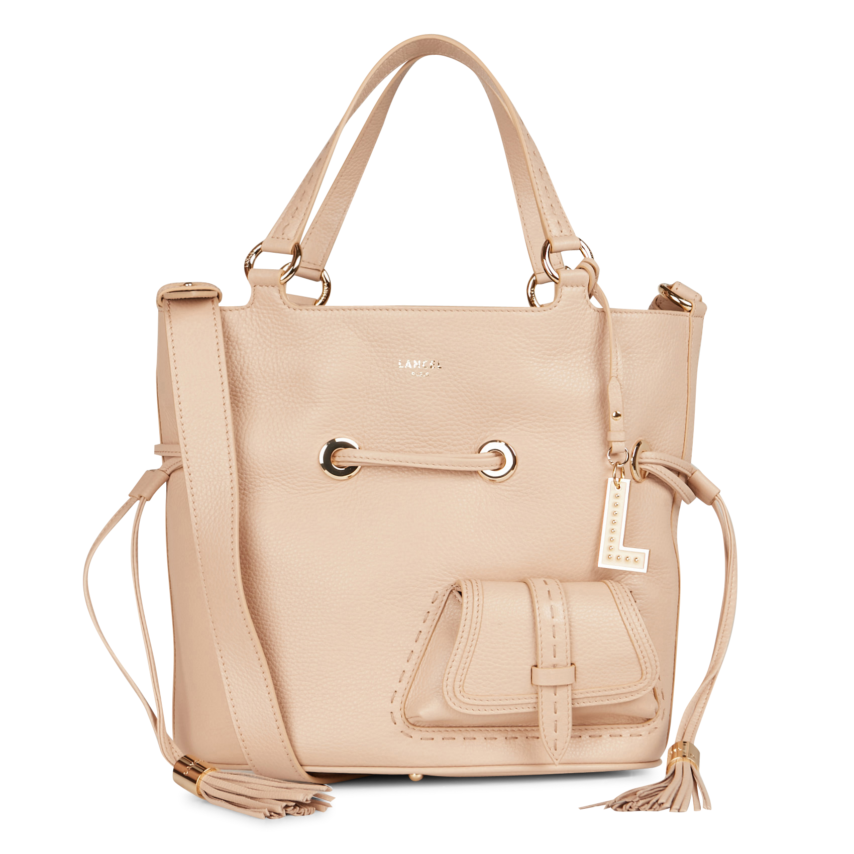 Sac seau en cuir grainé LANCEL