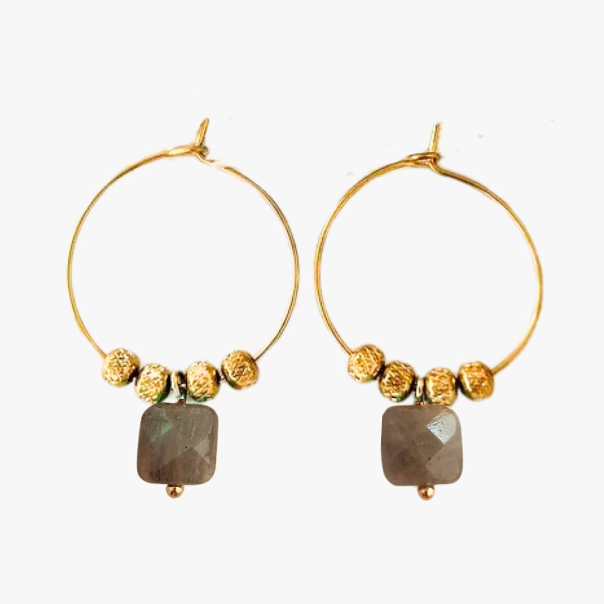 Labradorite earrings GINANDGER Grey