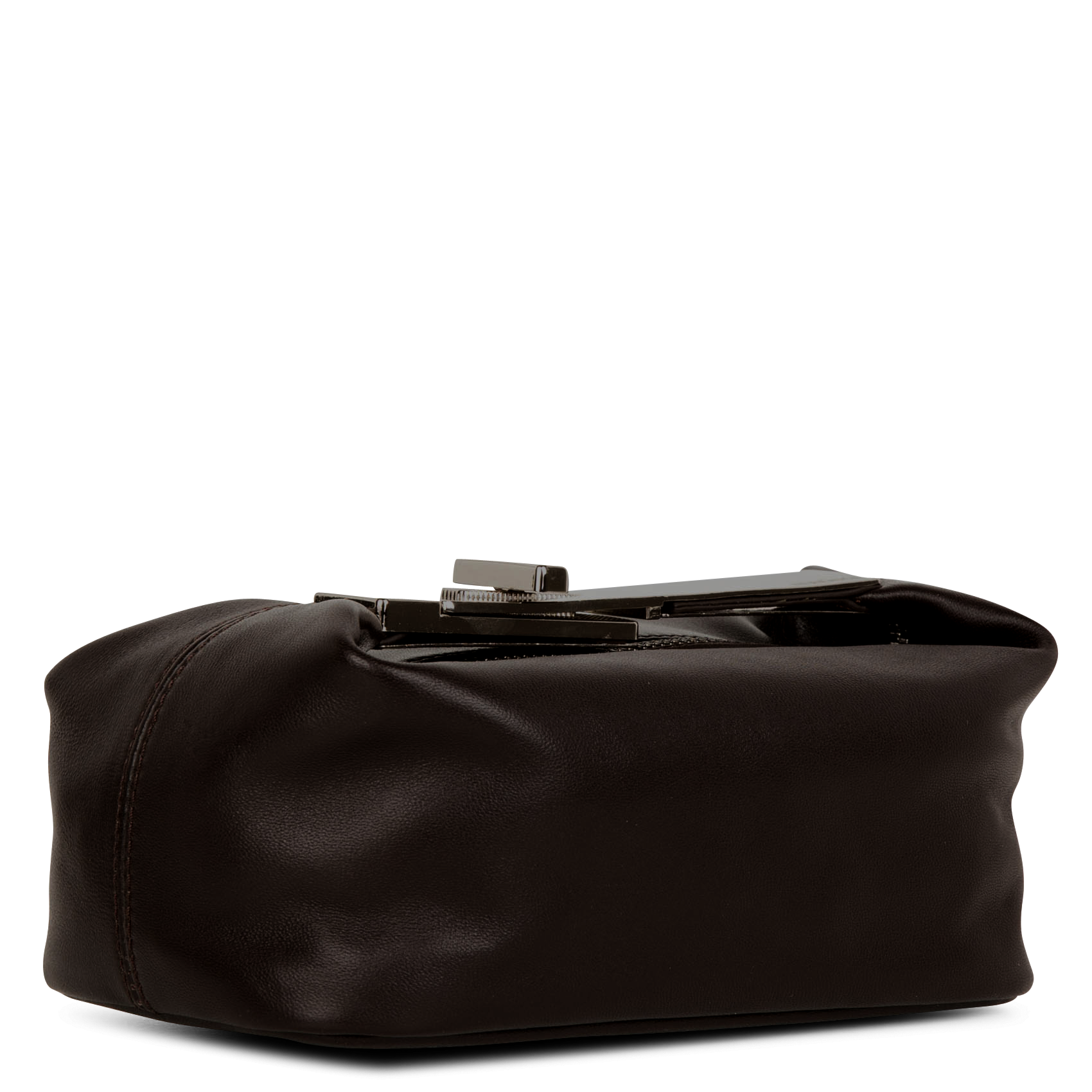 Kleine Ledertasche mit Metallgriff BERENICE Braun