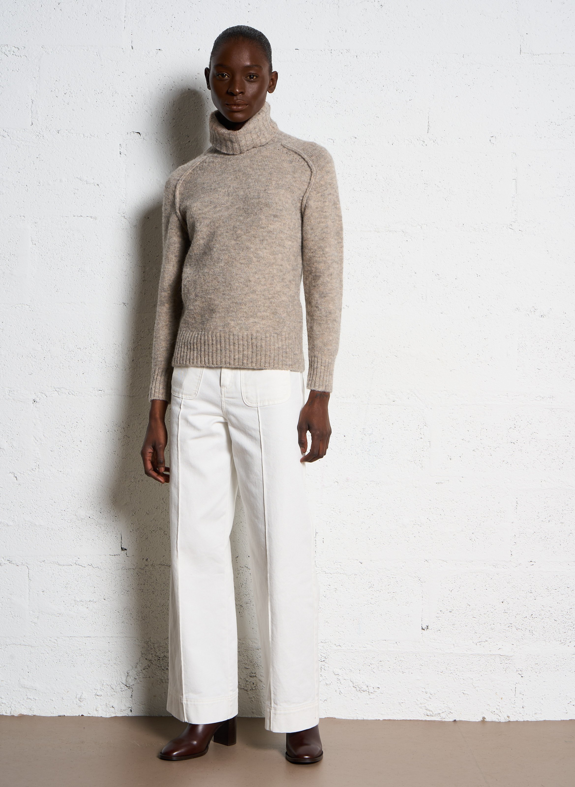 Jean large en coton SOEUR Blanc