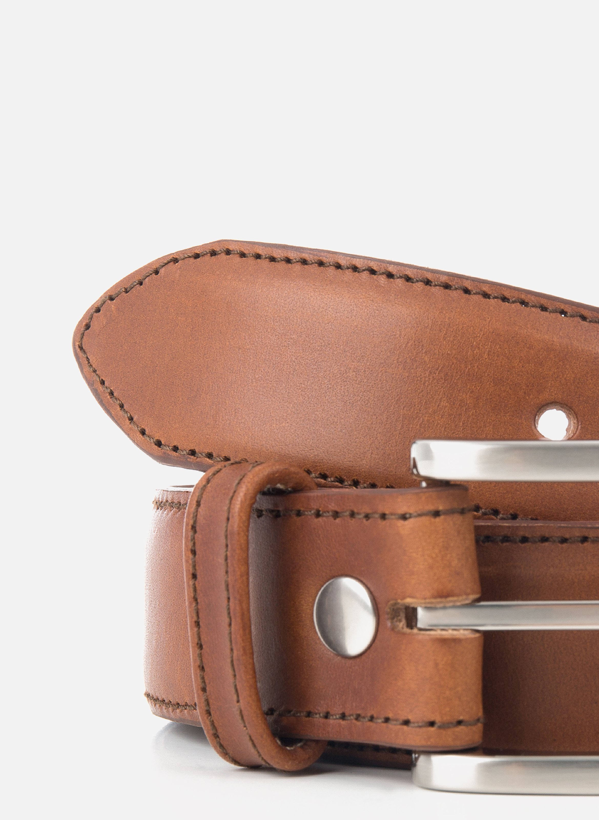 Classic smooth leather belt JULES & JENN Brown