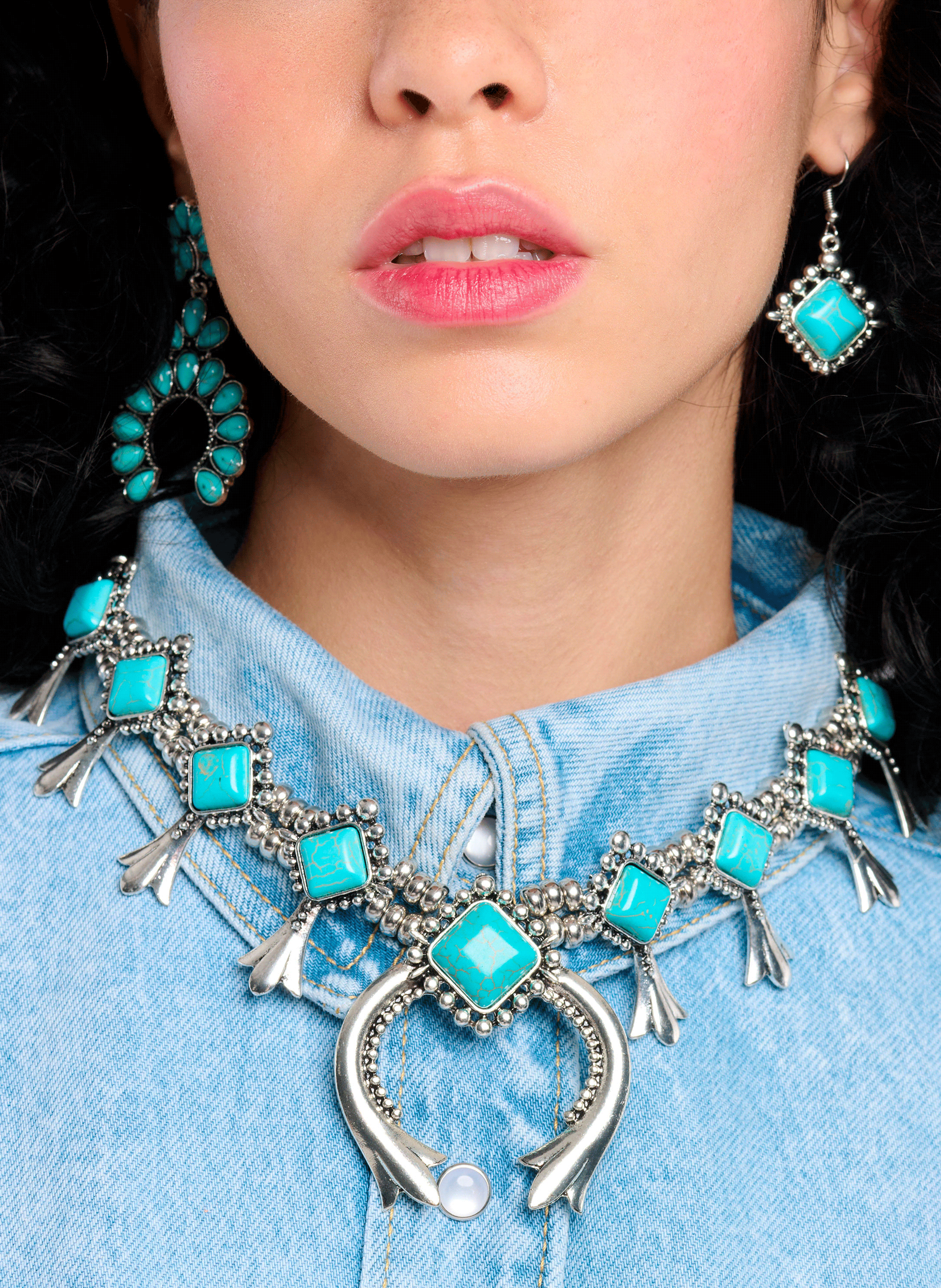 Necklace with silver-plated brass pendant HIPANEMA Silver