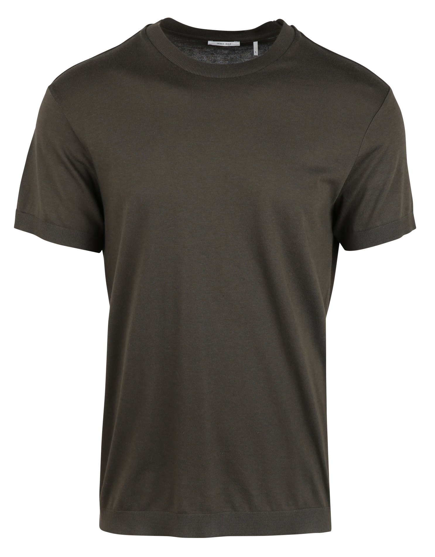 Round-neck straight-cut cotton-blend T-shirt IKKS Khaki