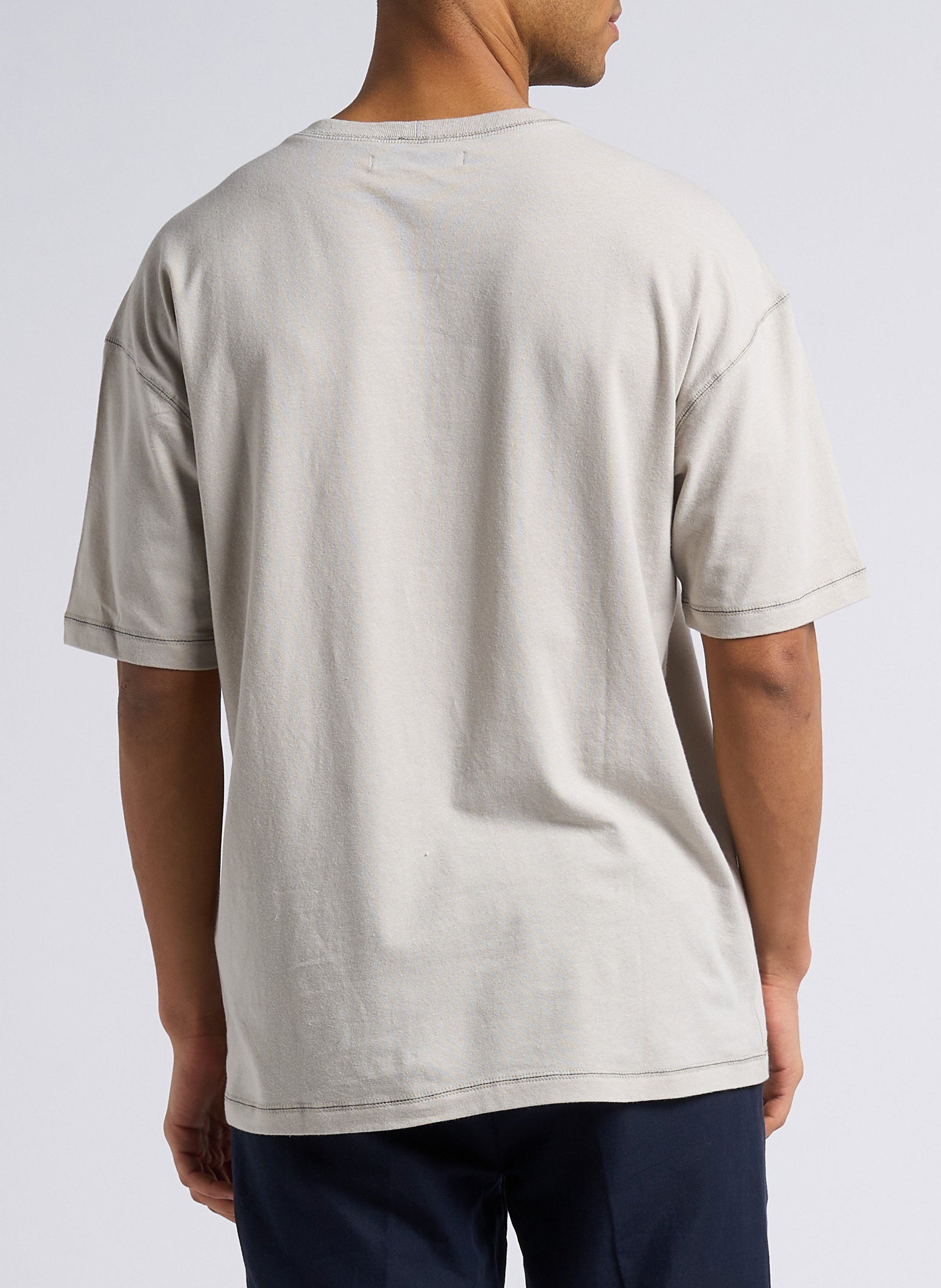 Straight cotton and linen-blend T-shirt SAMSOE SAMSOE Beige