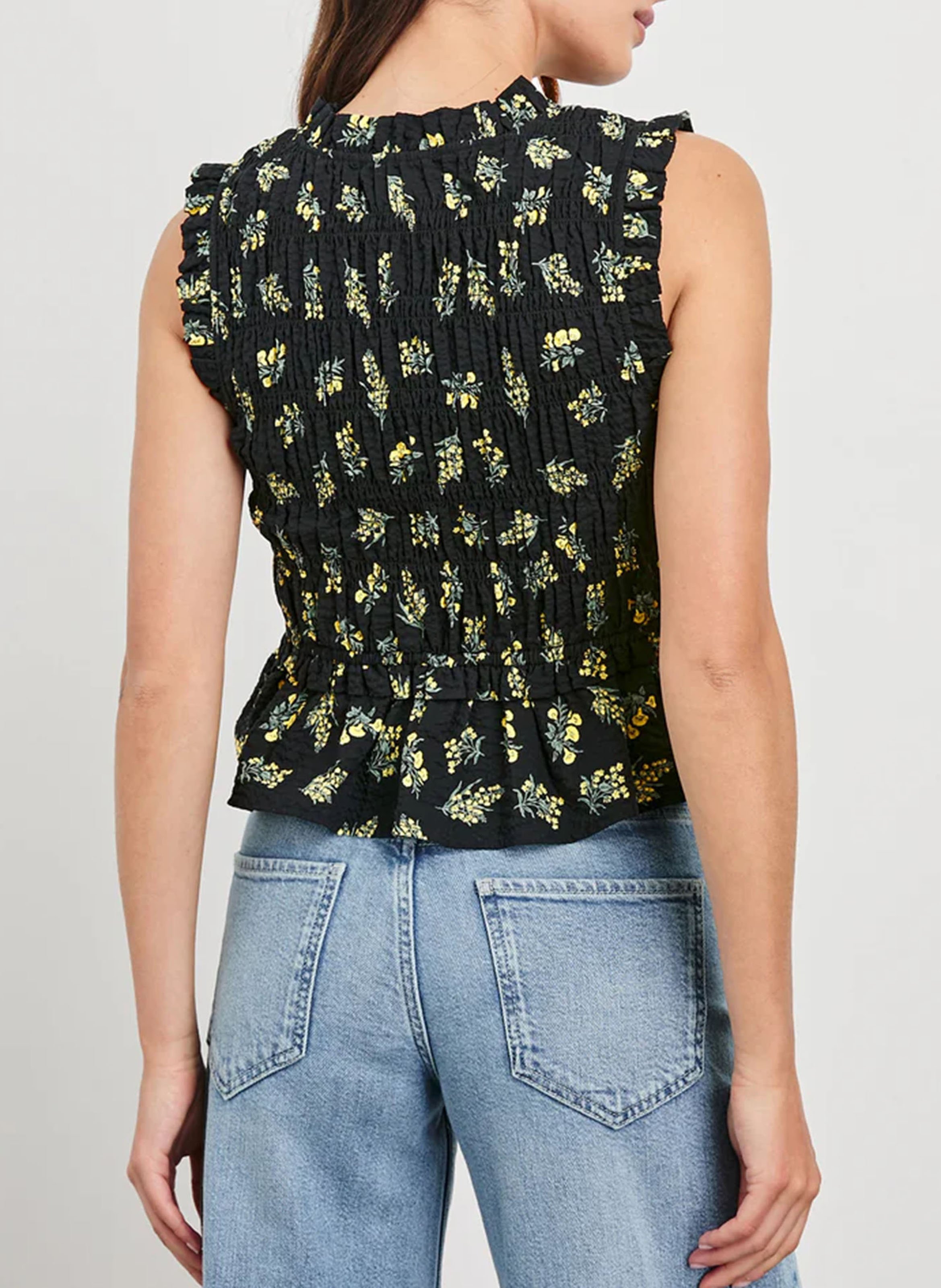 Top encolure V en coton RAILS Noir