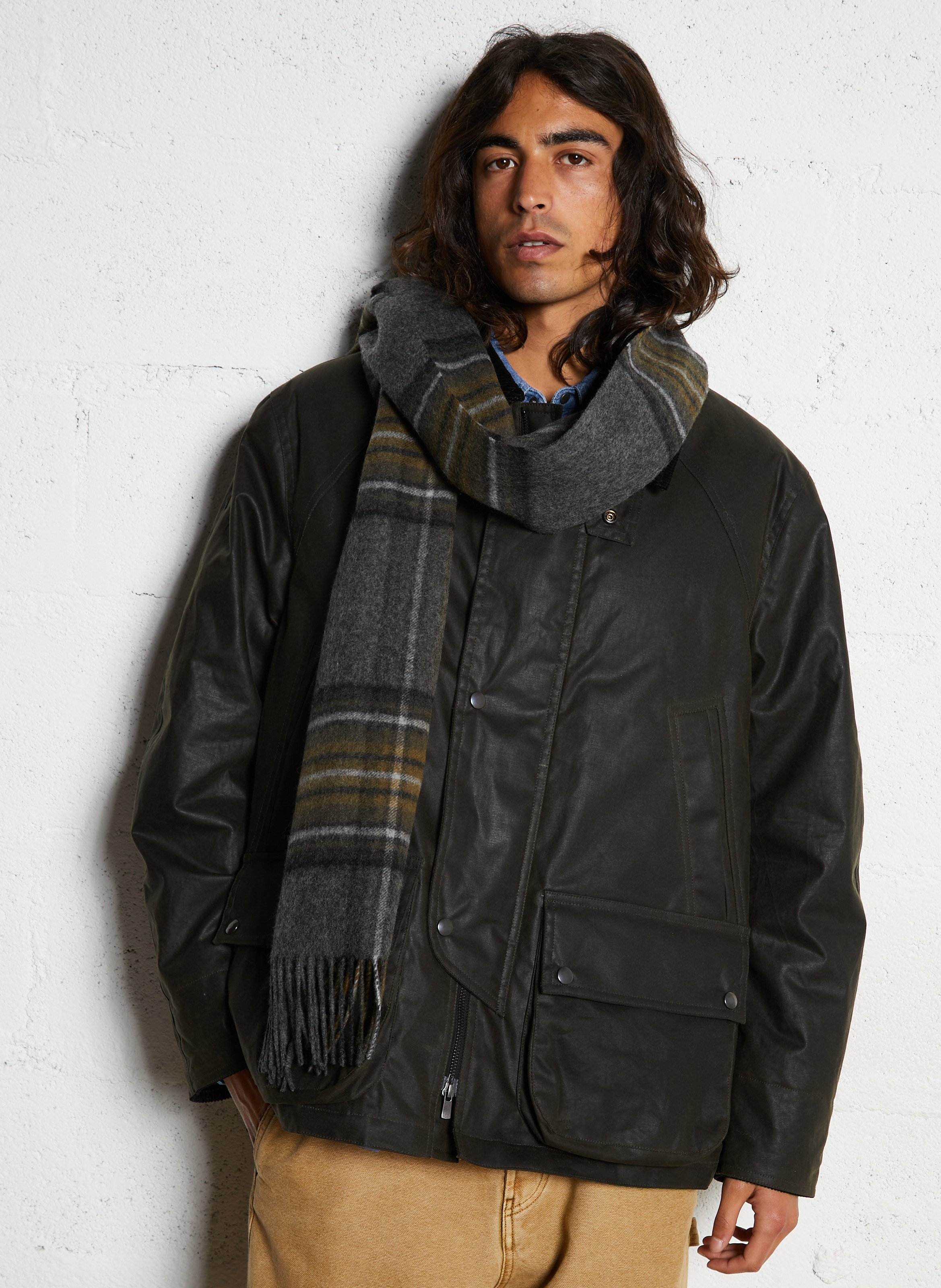 Karierter Wollschal IKKS Grau