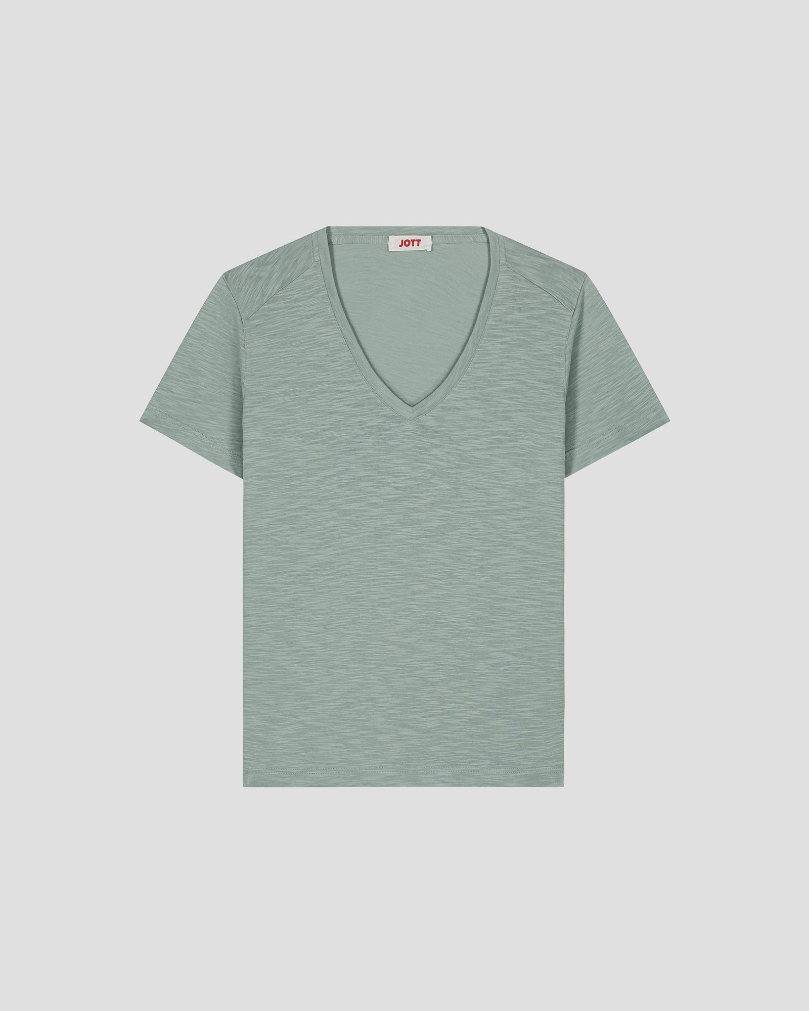 Women's V-neck cotton T-shirt Sonia JOTT Green