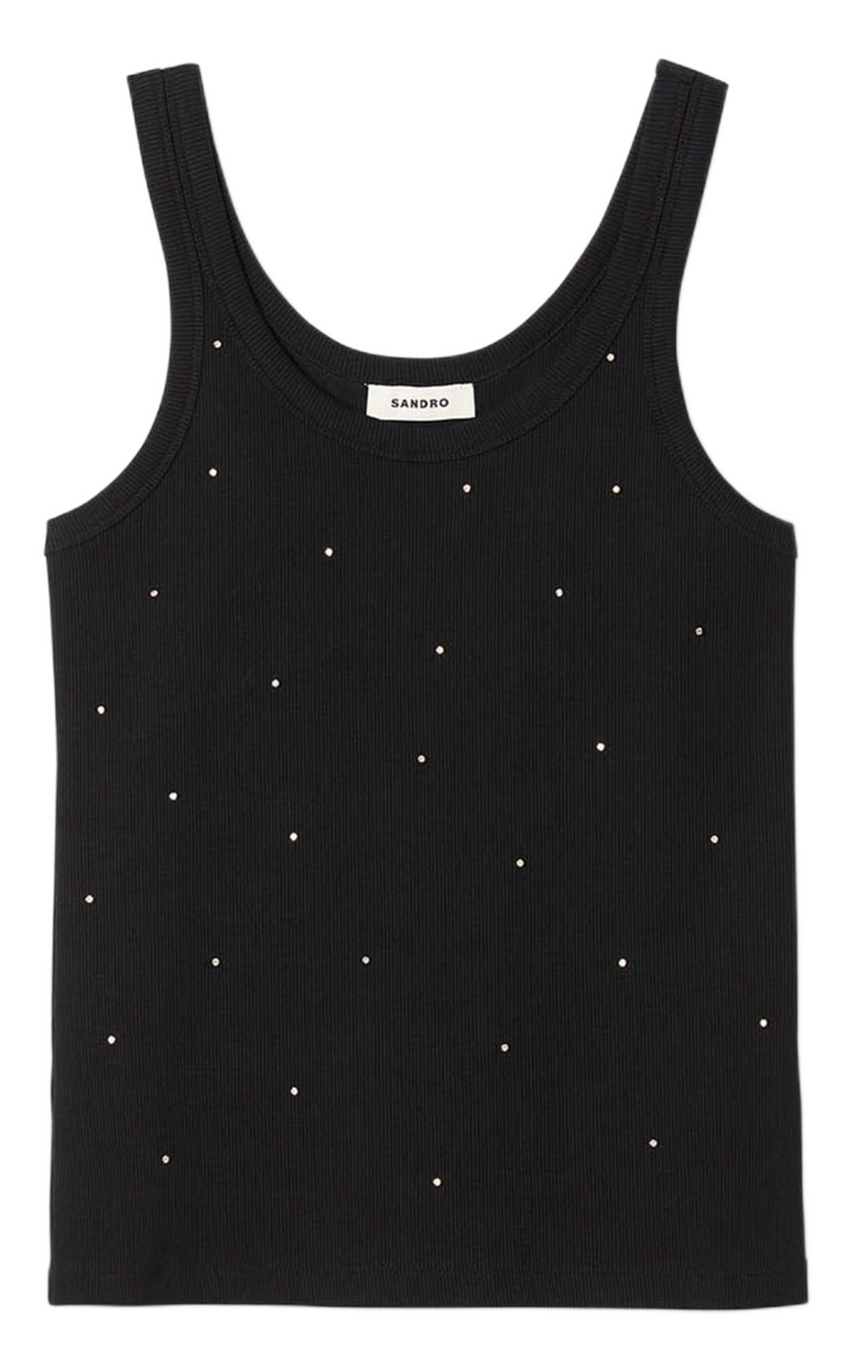 Débardeur strassé en coton SANDRO Noir
