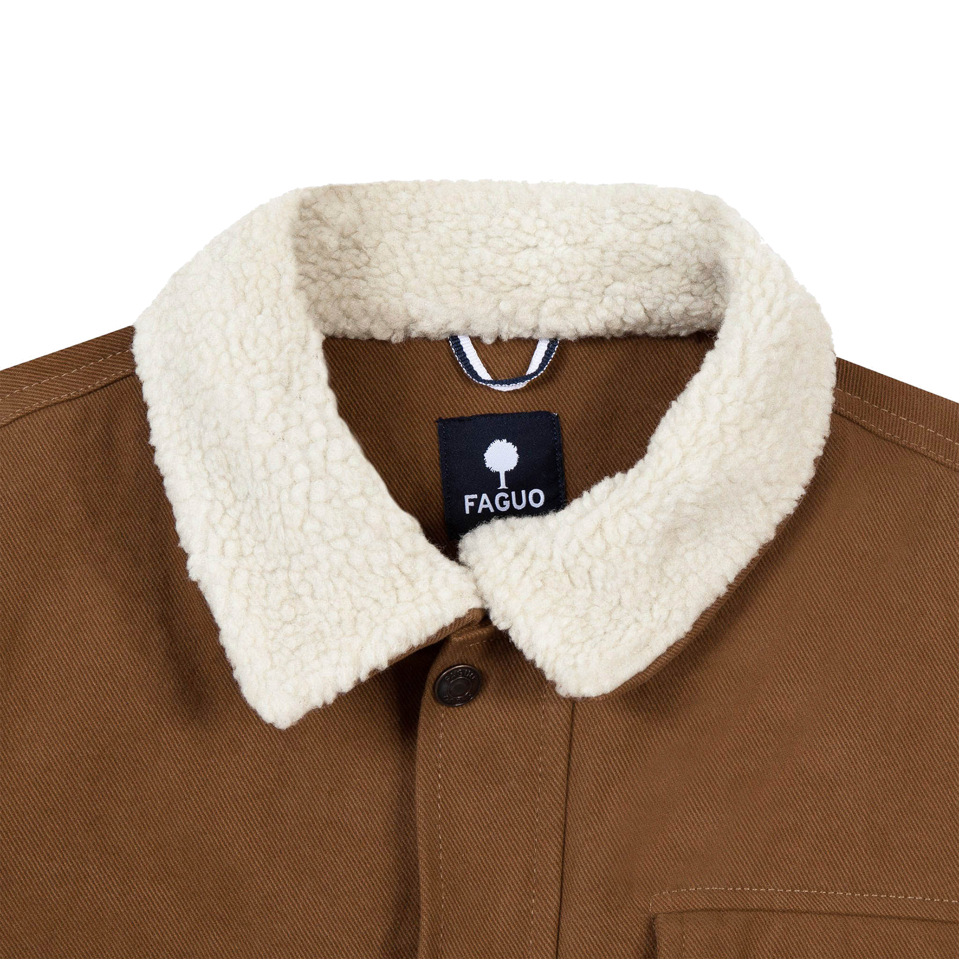 Veste col en sherpa FAGUO Marron