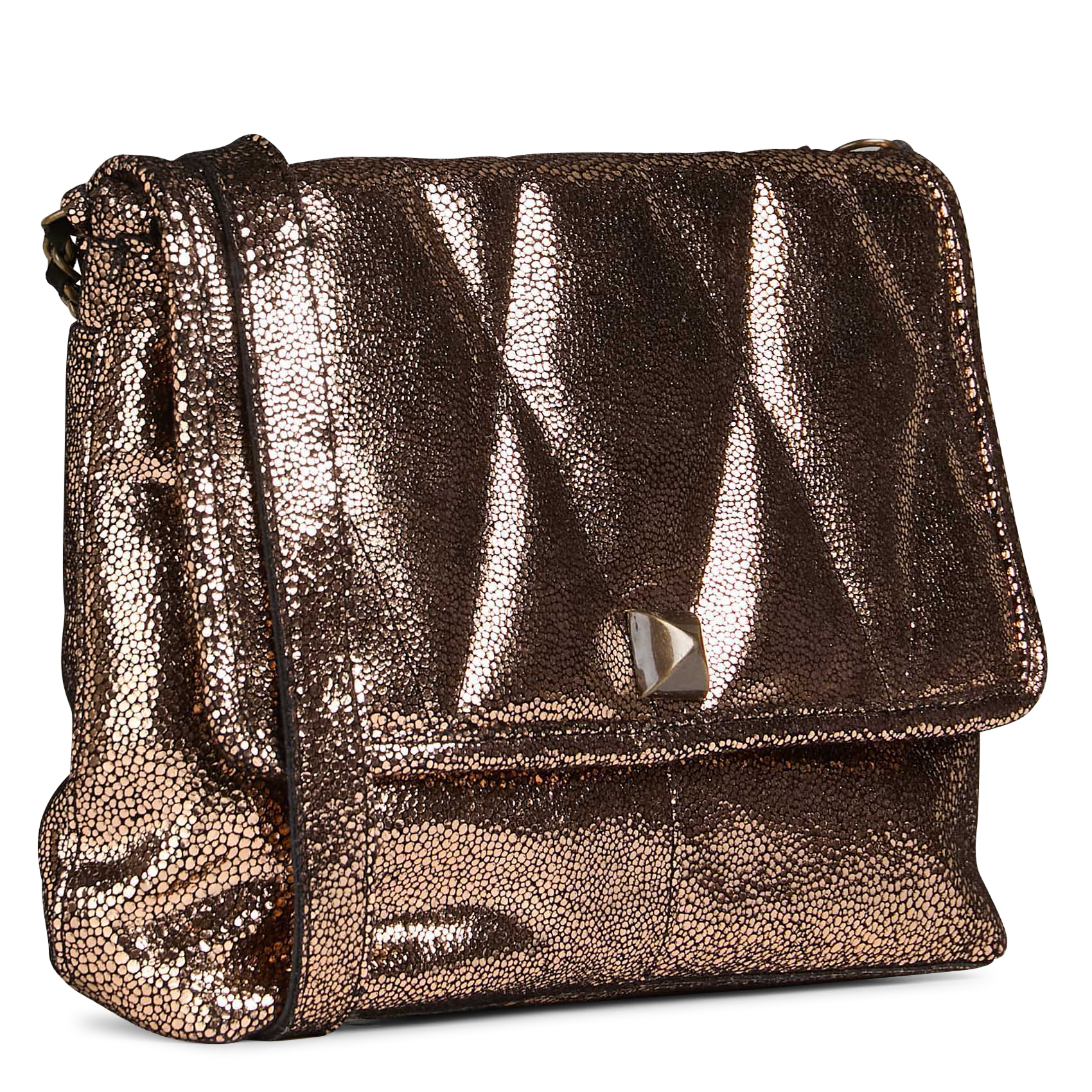 Dori leather shoulder bag PIECES Brown