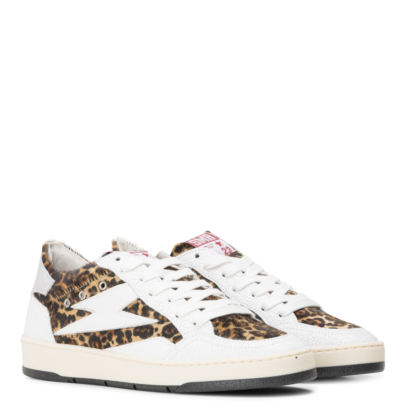 Low-top leather mix sneakers SEMERDJIAN - SMR White