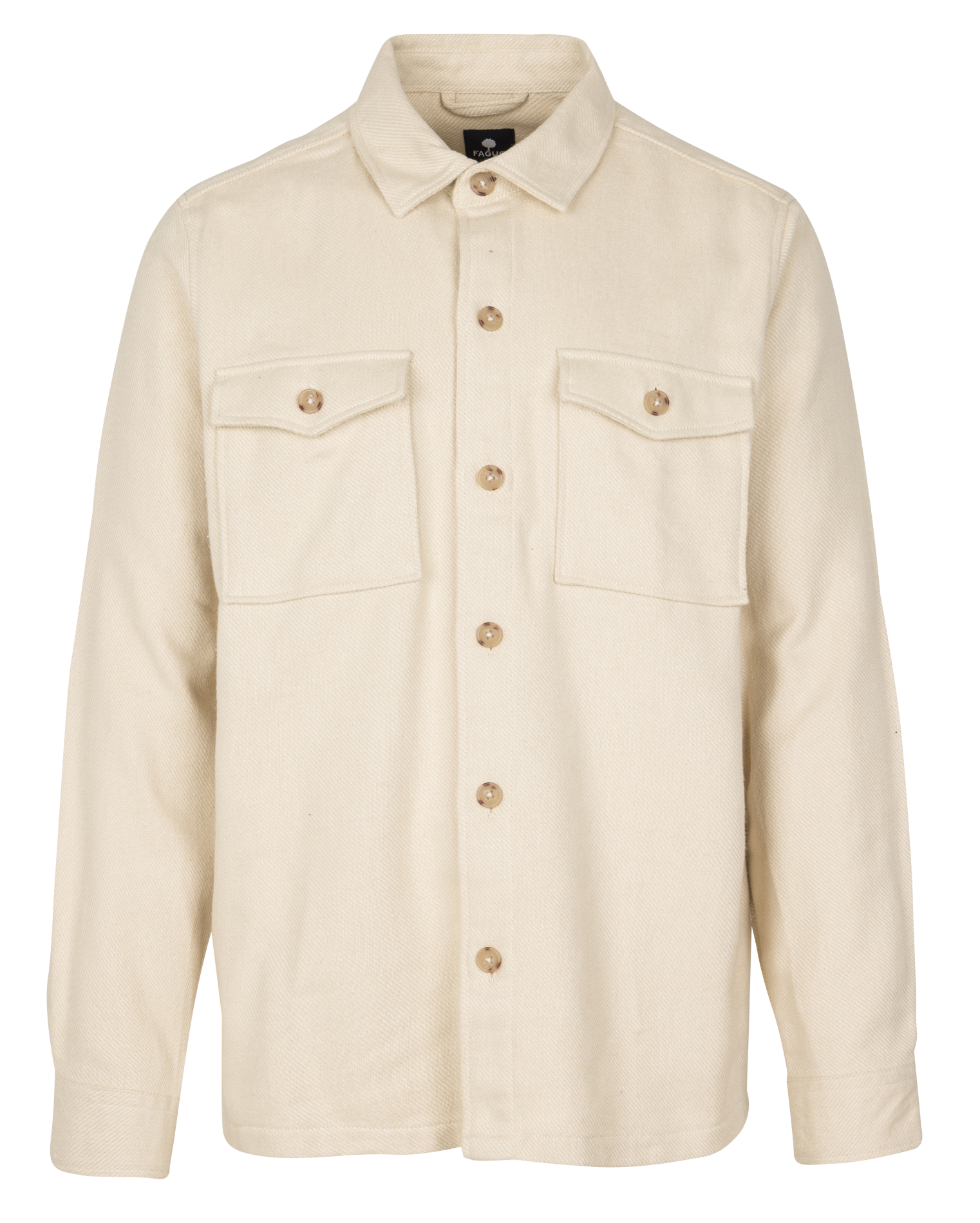 Chemise droite unie en coton FAGUO Beige