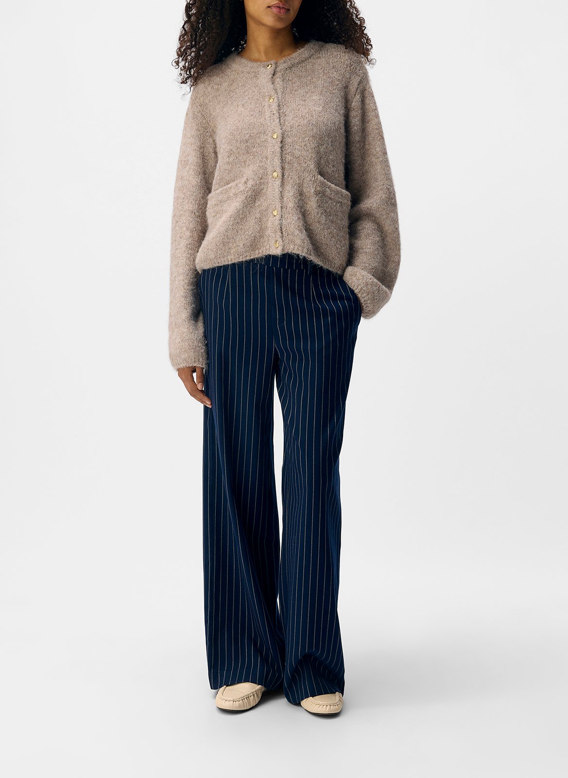 Ronde hals vest OBJECT Bruin