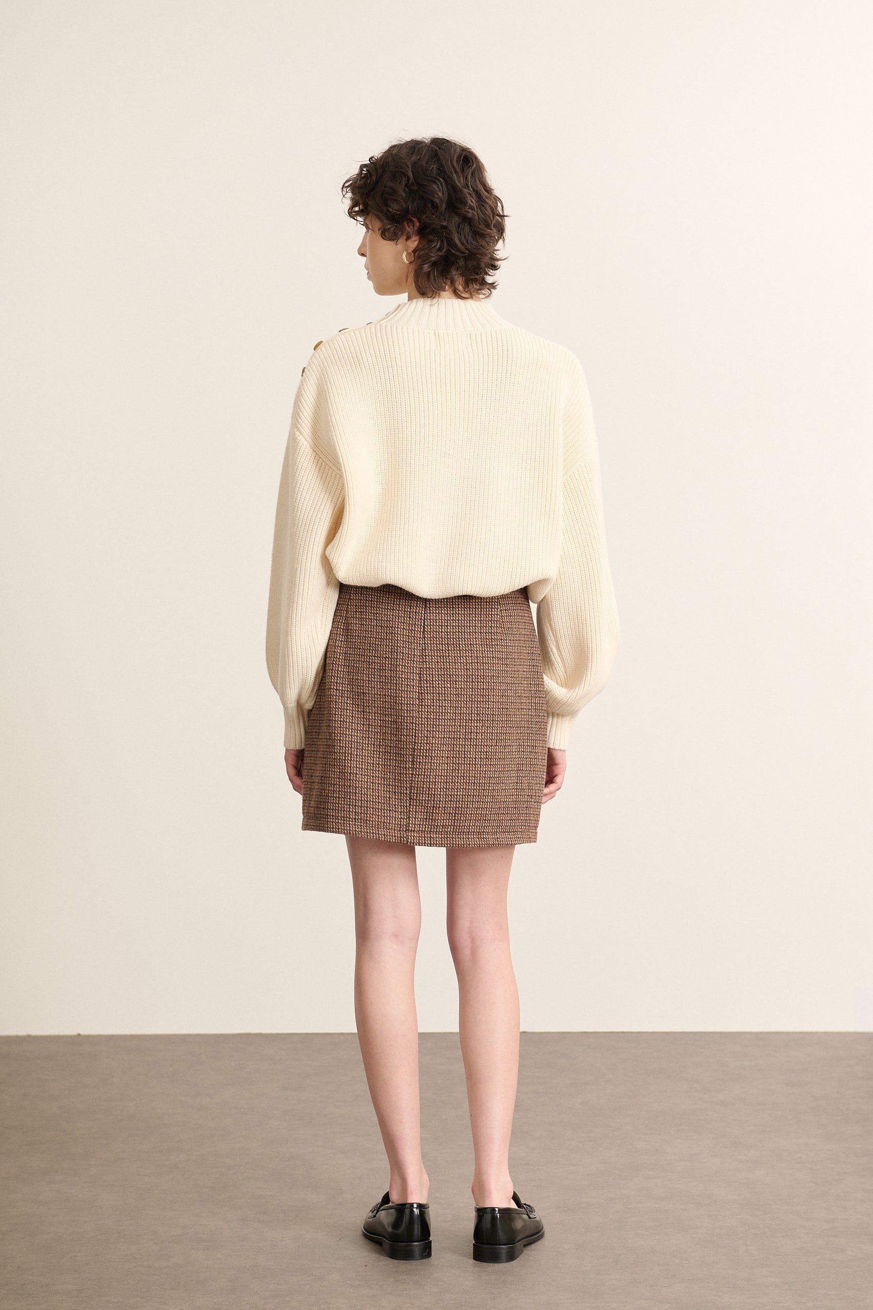 Short wool-blend skirt GARANCE PARIS Brown
