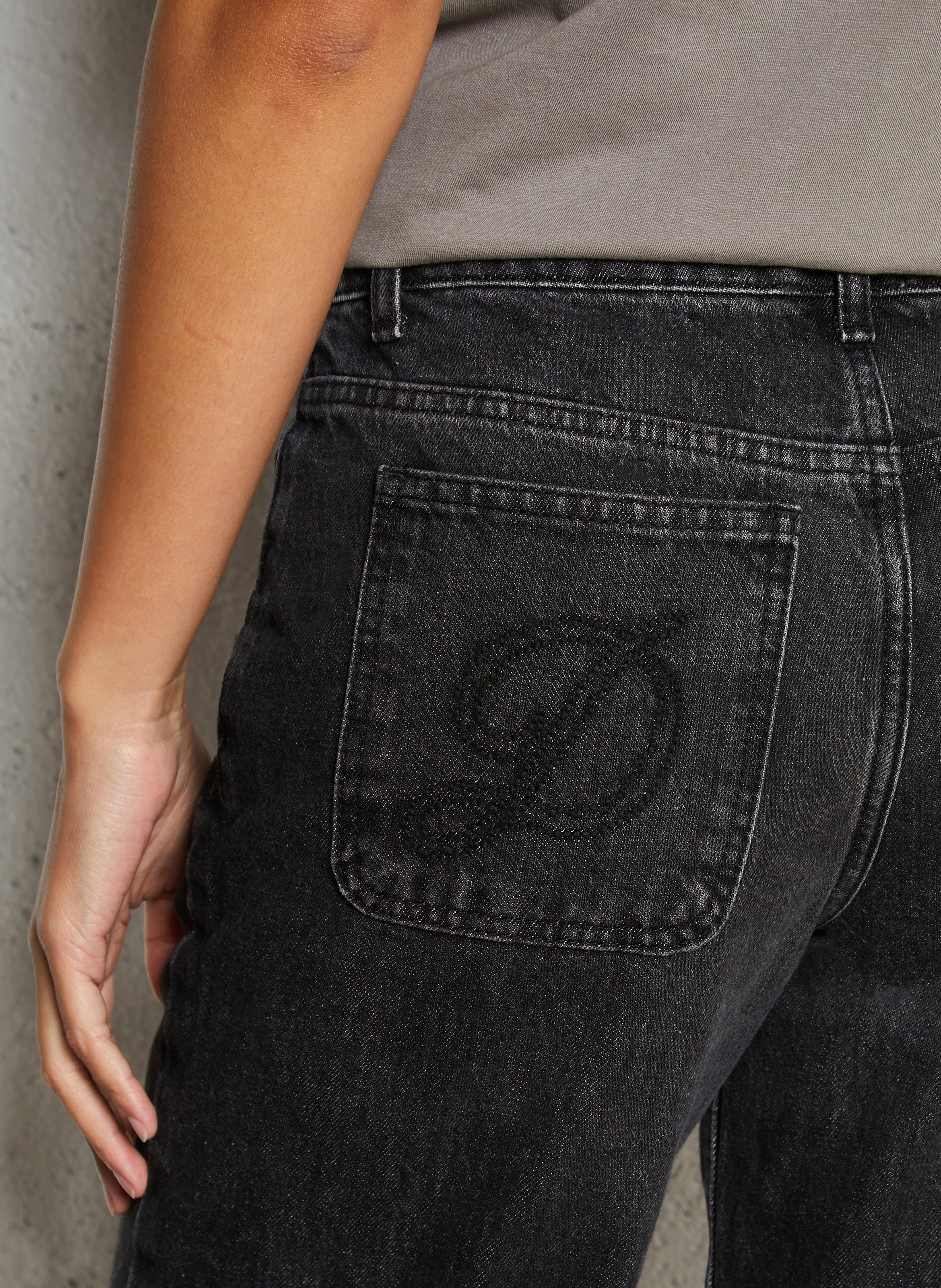 Hoch geschnittene gerade Jeans mit Mustern DAMSON MADDER Grau