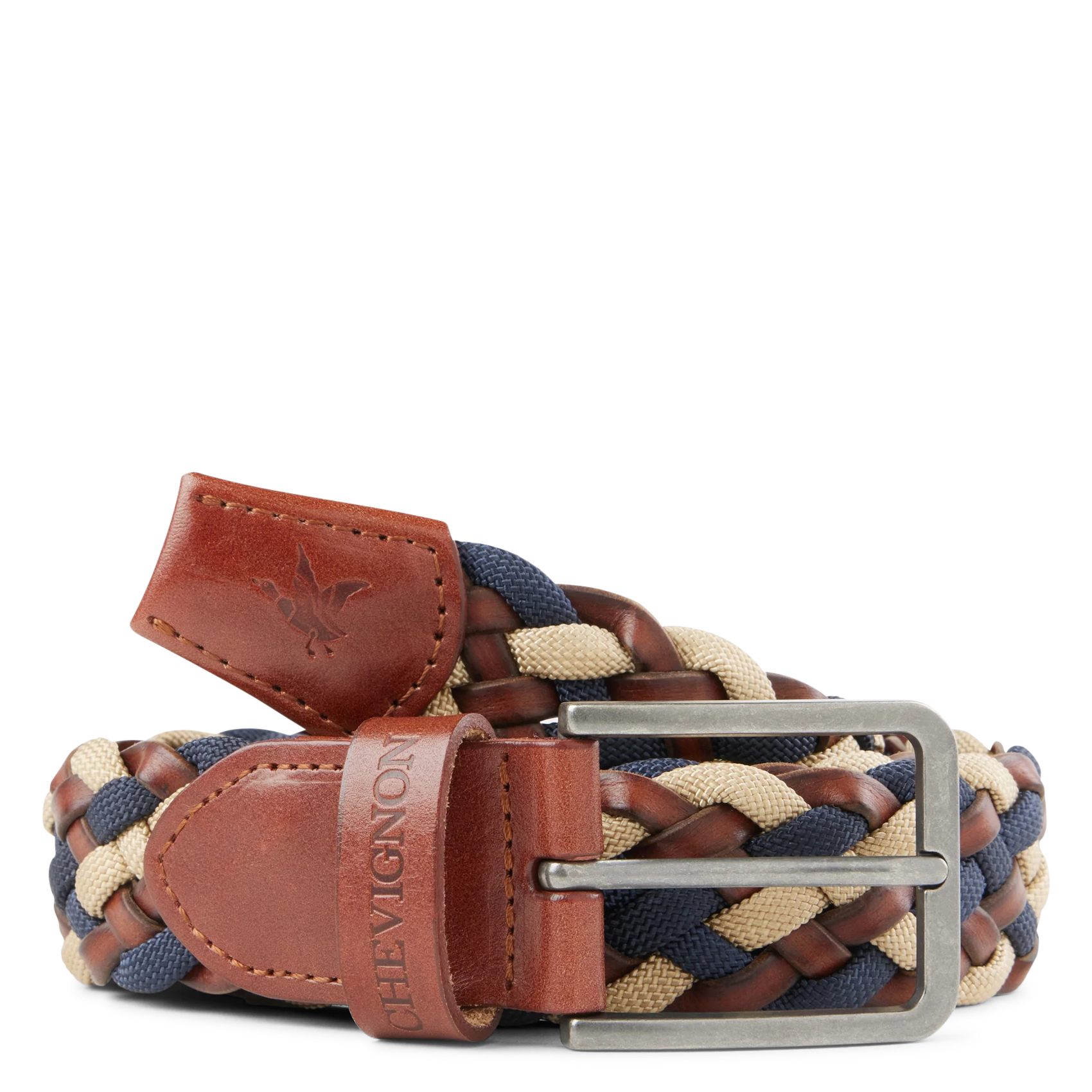 Ceinture tressée en cuir mélangé CHEVIGNON Marron