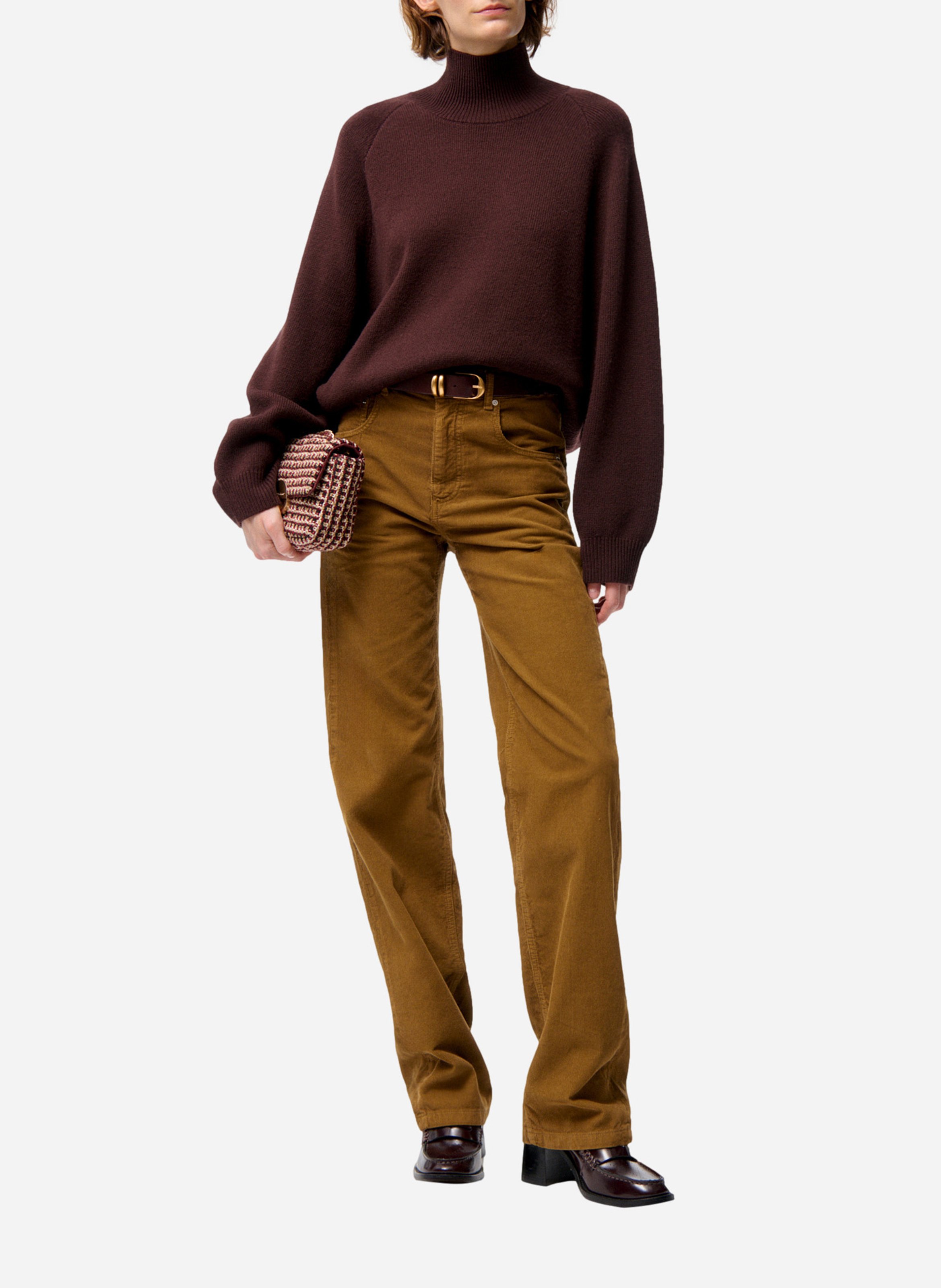 Pull col roulé en laine  VANESSA BRUNO Marron