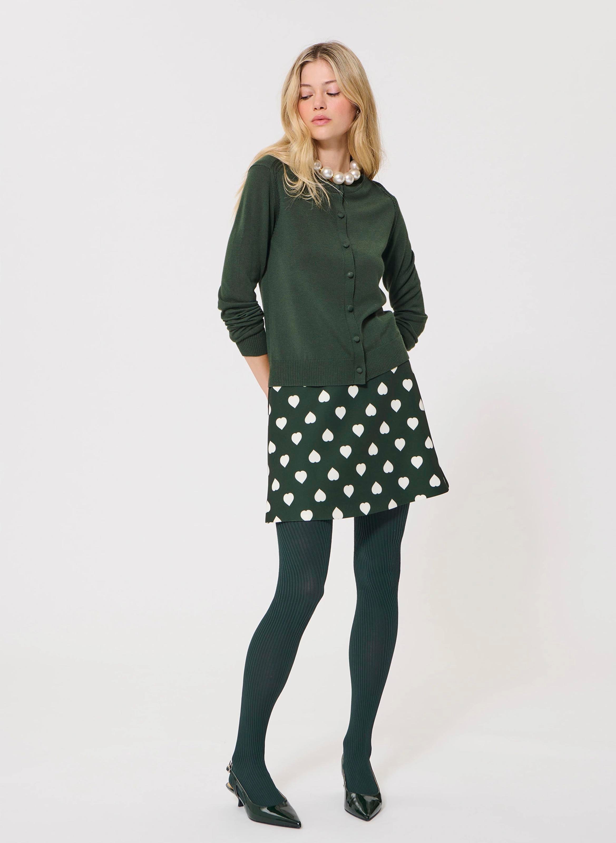 Gilet col rond en laine TARA JARMON Vert