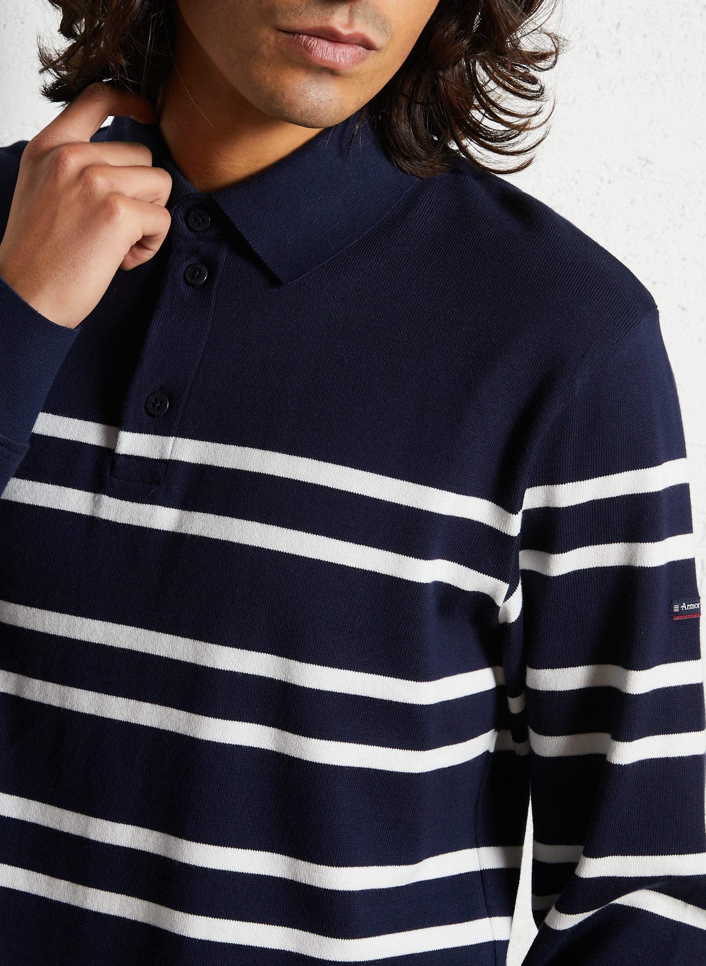 Polo droit en maille en coton ARMOR LUX Bleu