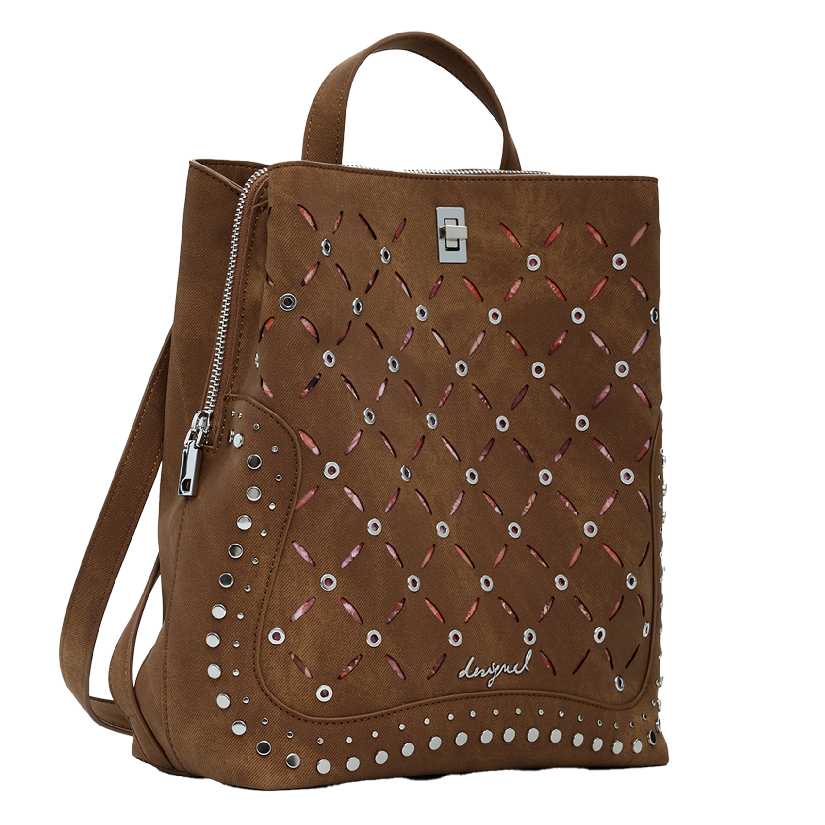 Sac à dos clouté DESIGUAL Marron