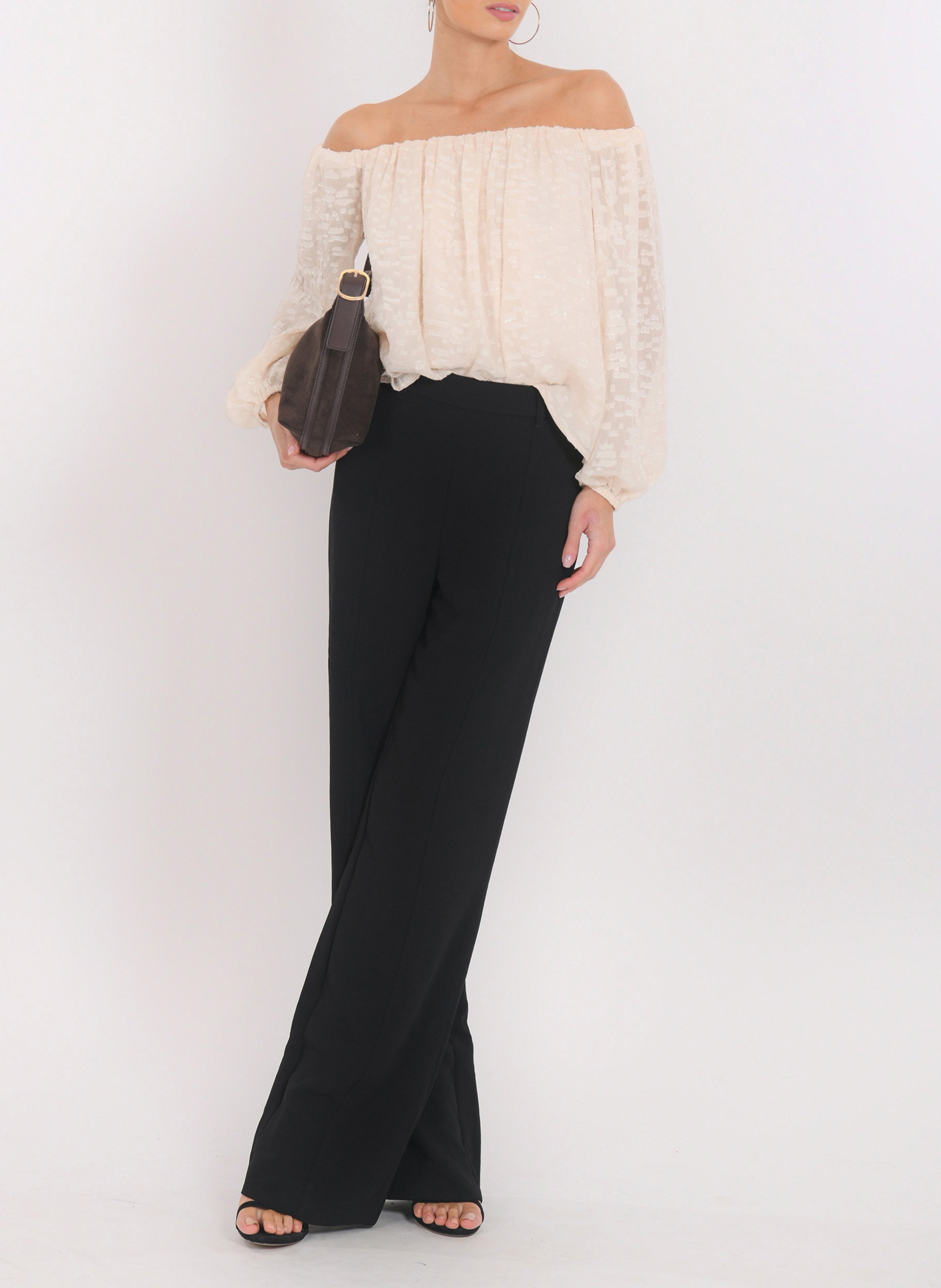 Blouse met bardot-hals en textuurpatroon KOOKAI Wit