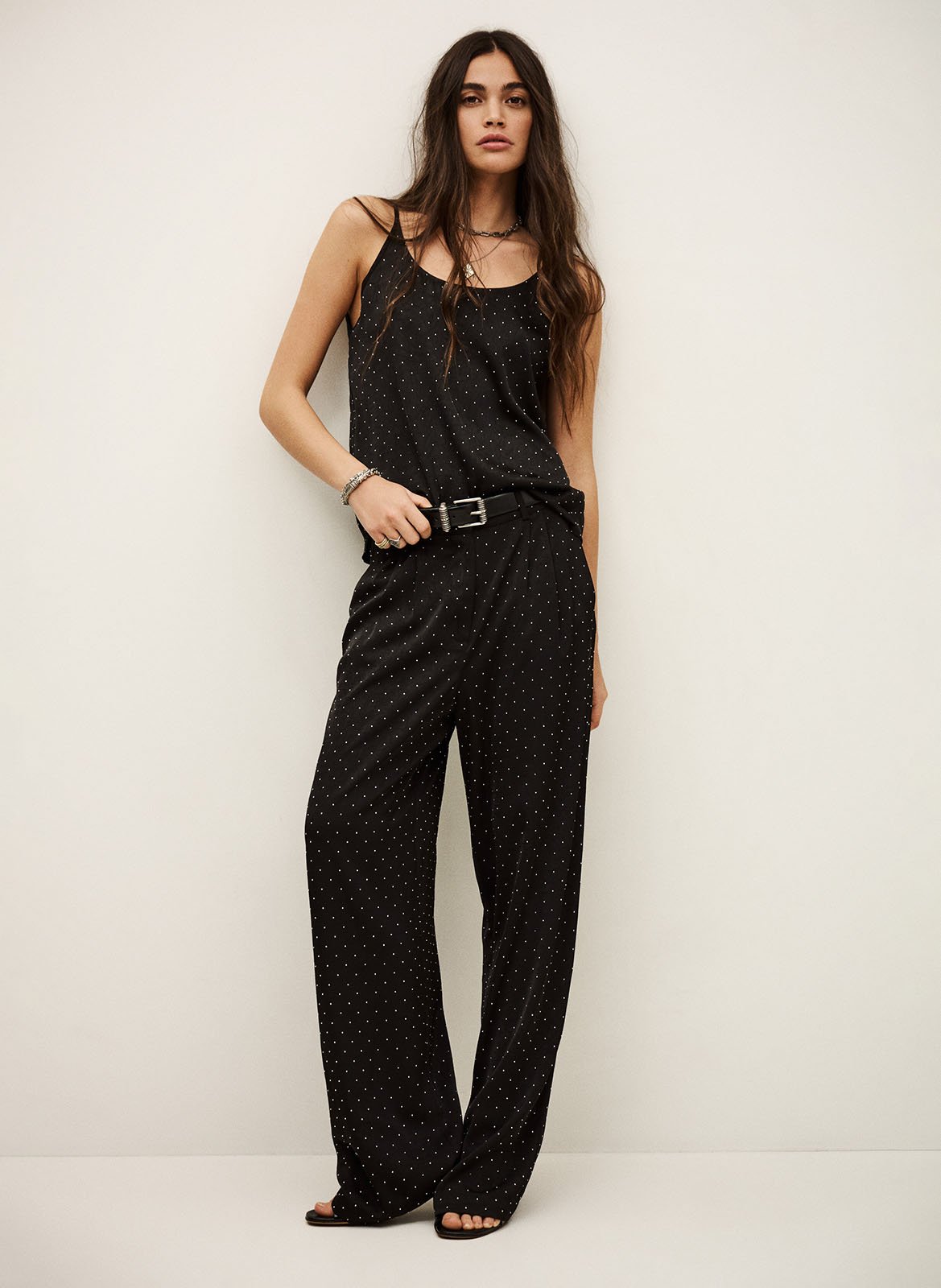 Recht topje met studs BA&SH Zwart