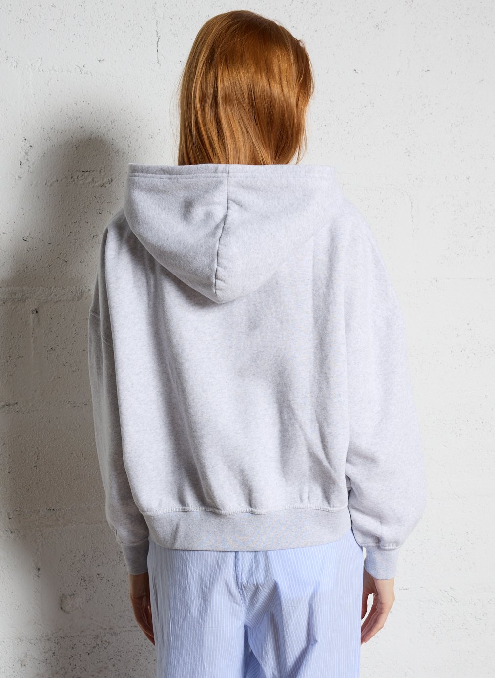 Oversized knitted hoodie sweatshirt AMERICAN VINTAGE Grey