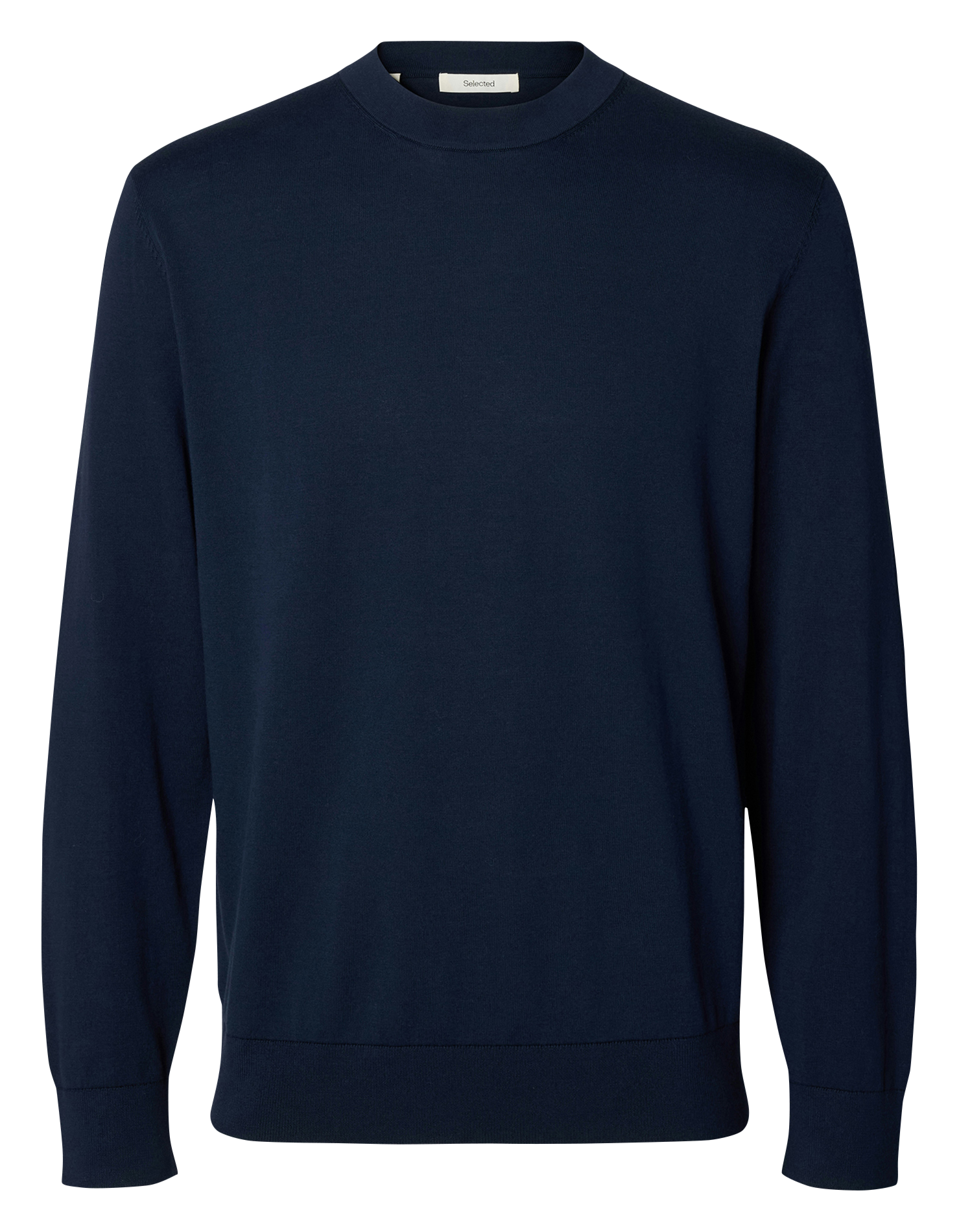 Pull col rond SELECTED Bleu
