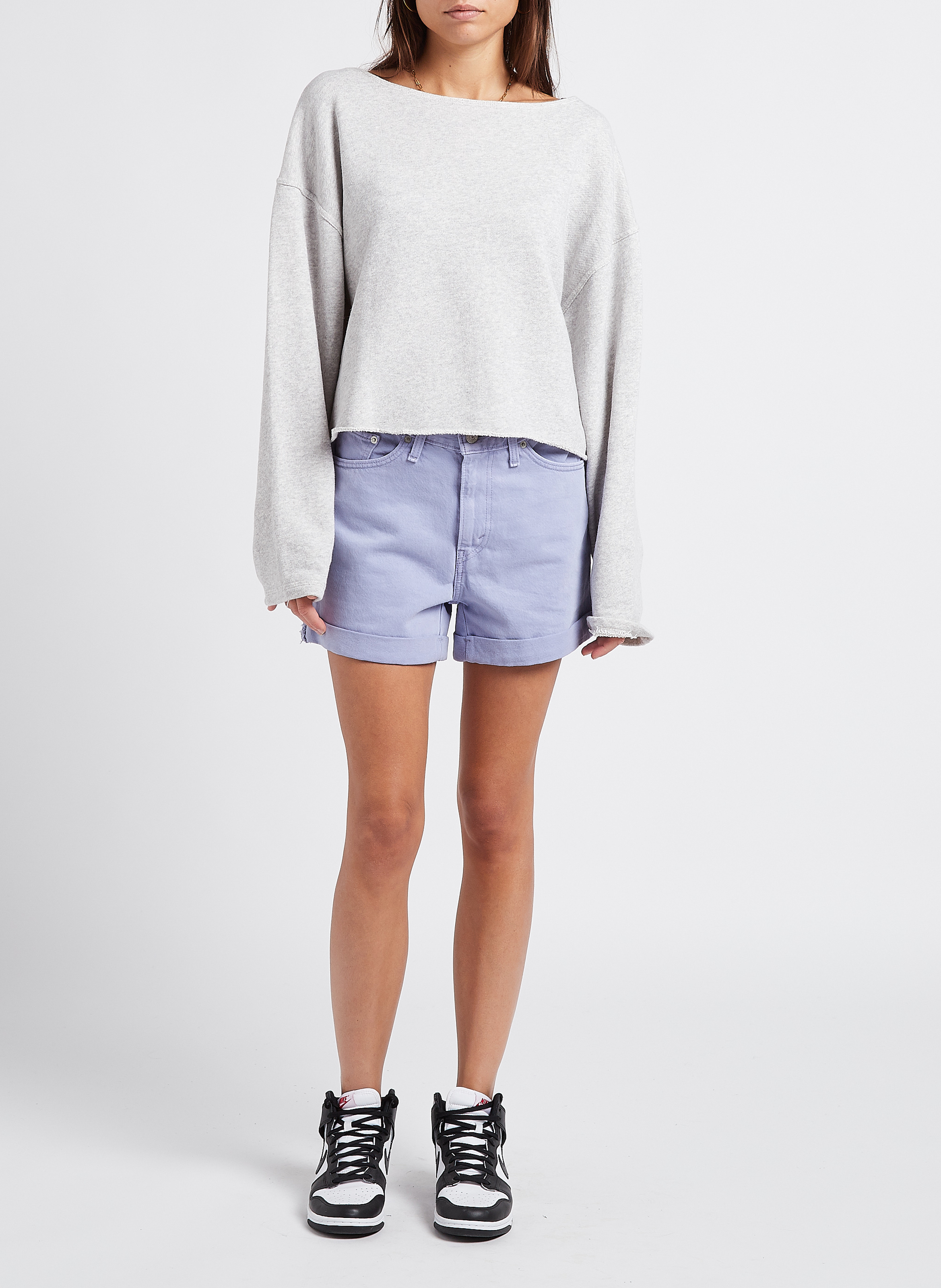 Sweatshirt aus Bio-Baumwolle mit U-Boot-Ausschnitt AMERICAN VINTAGE Grau