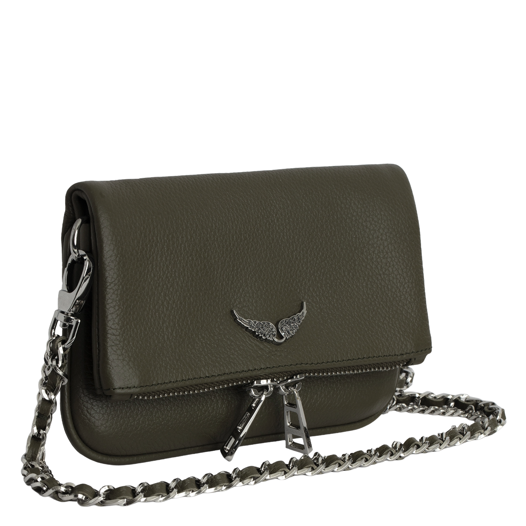 Leather clutch bag Green