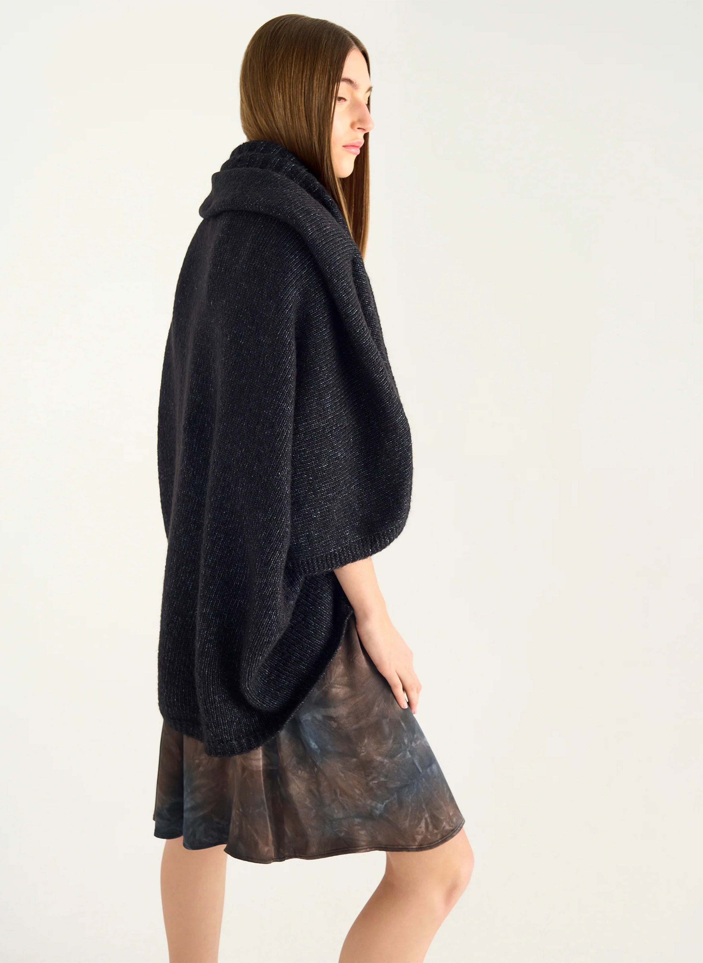 Ärmellose lockere Weste in Uni-Farbe ACOTE Schwarz