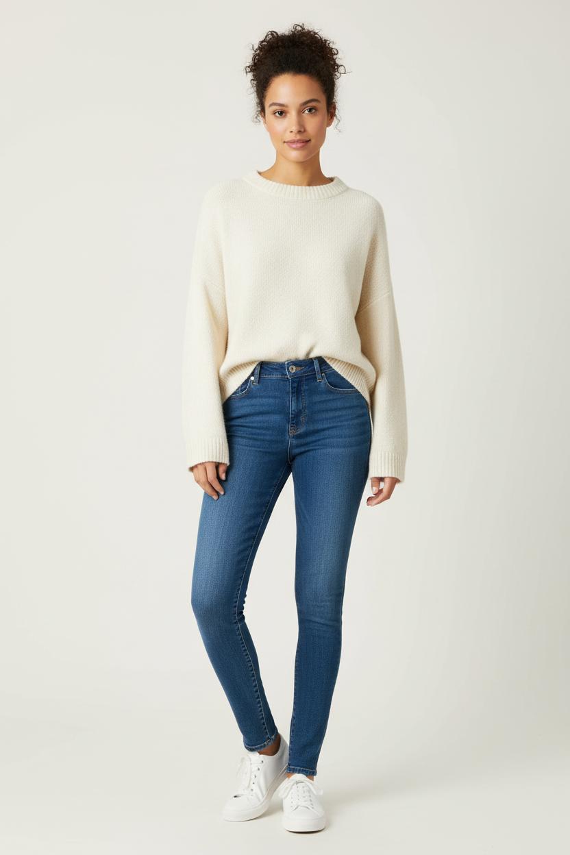 Cropped slim jeans with studs LEVI'S - Seconde main Blue