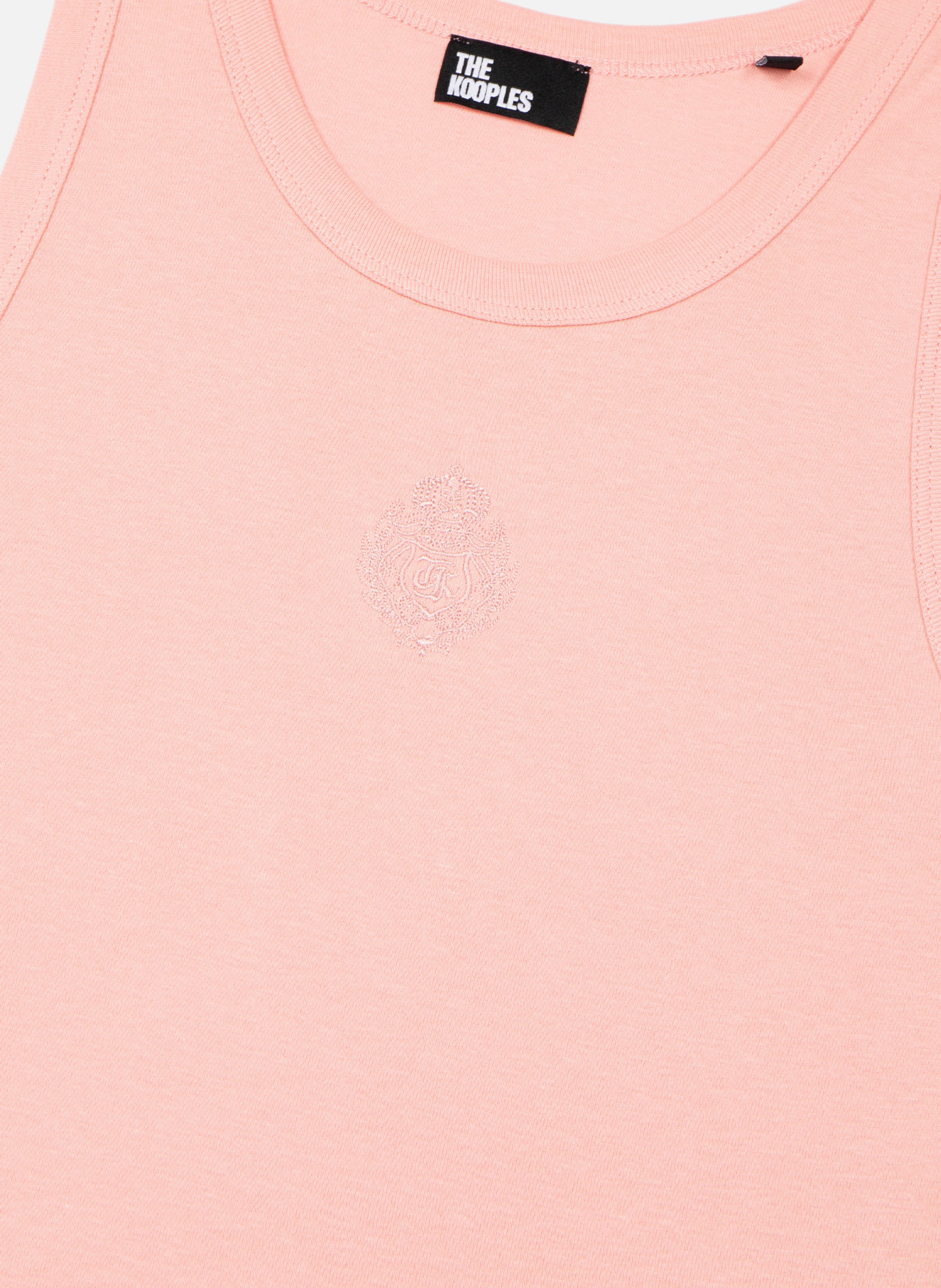 Cotton tank top with crest THE KOOPLES Pink