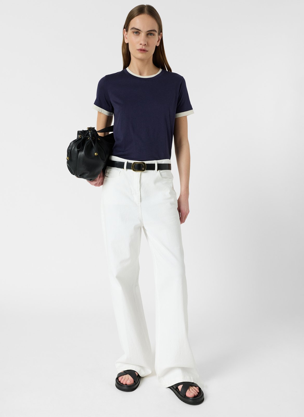 Tee-shirt droit col rond en coton mélangé GERARD DAREL Blau